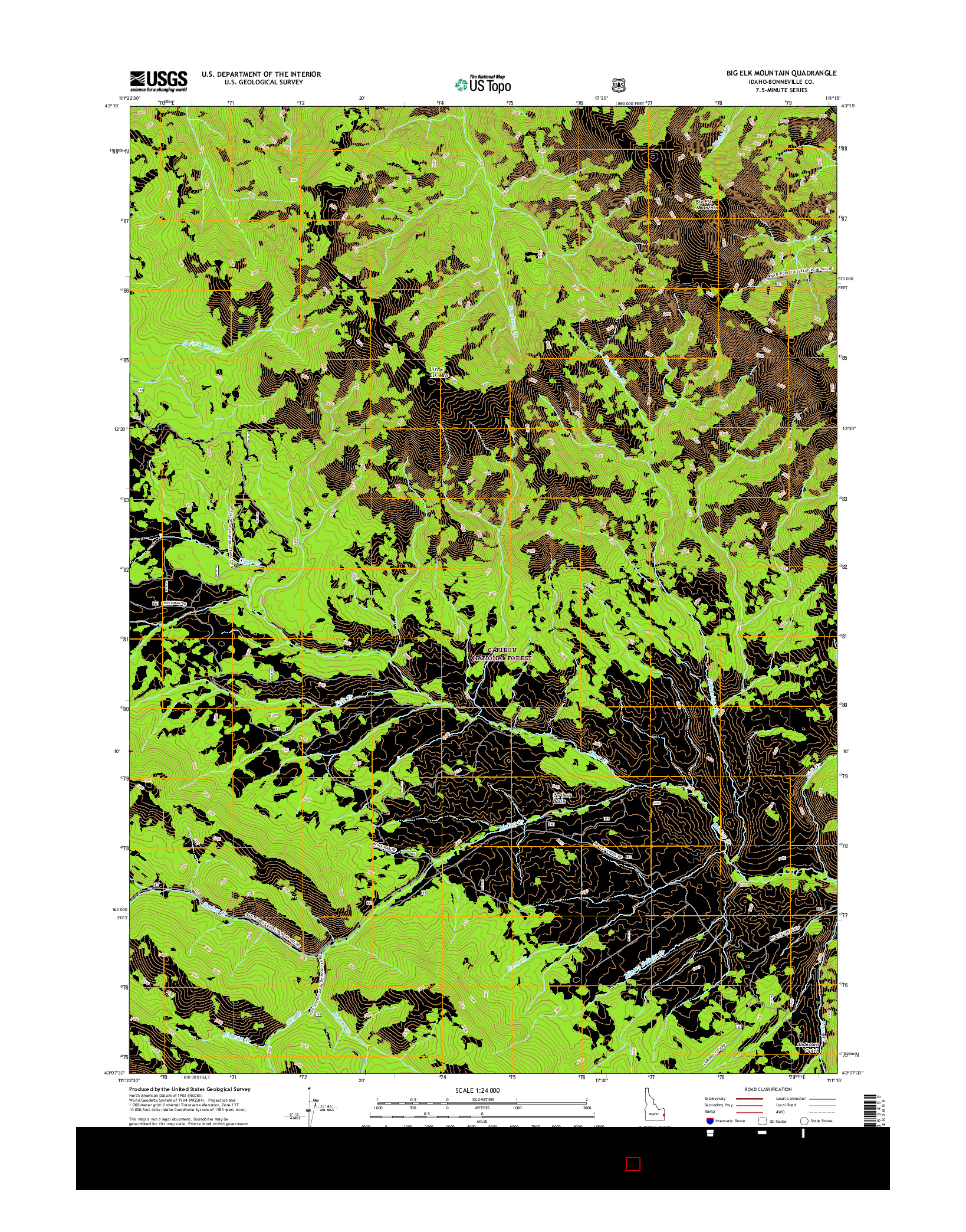 USGS US TOPO 7.5-MINUTE MAP FOR BIG ELK MOUNTAIN, ID 2017