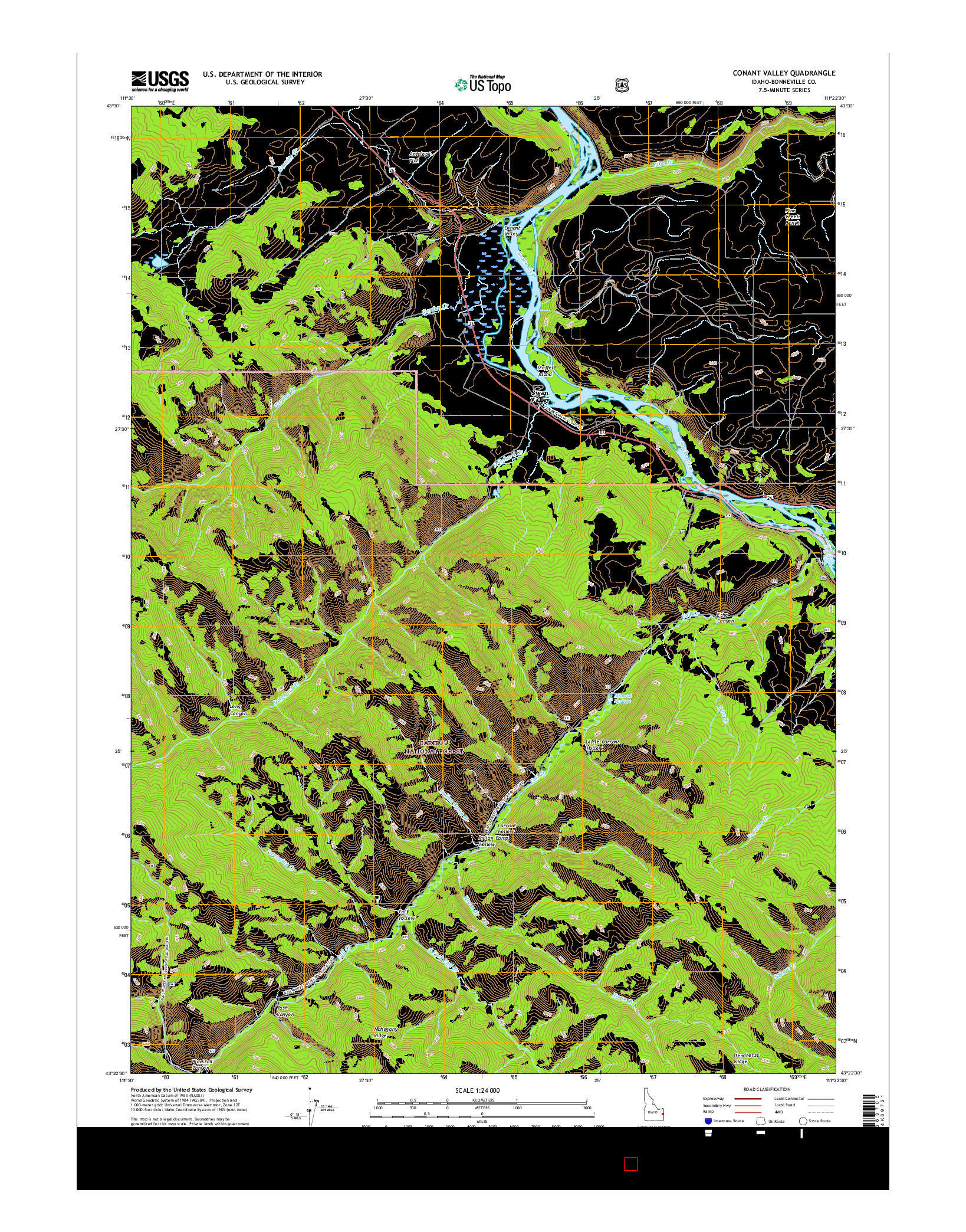 USGS US TOPO 7.5-MINUTE MAP FOR CONANT VALLEY, ID 2017