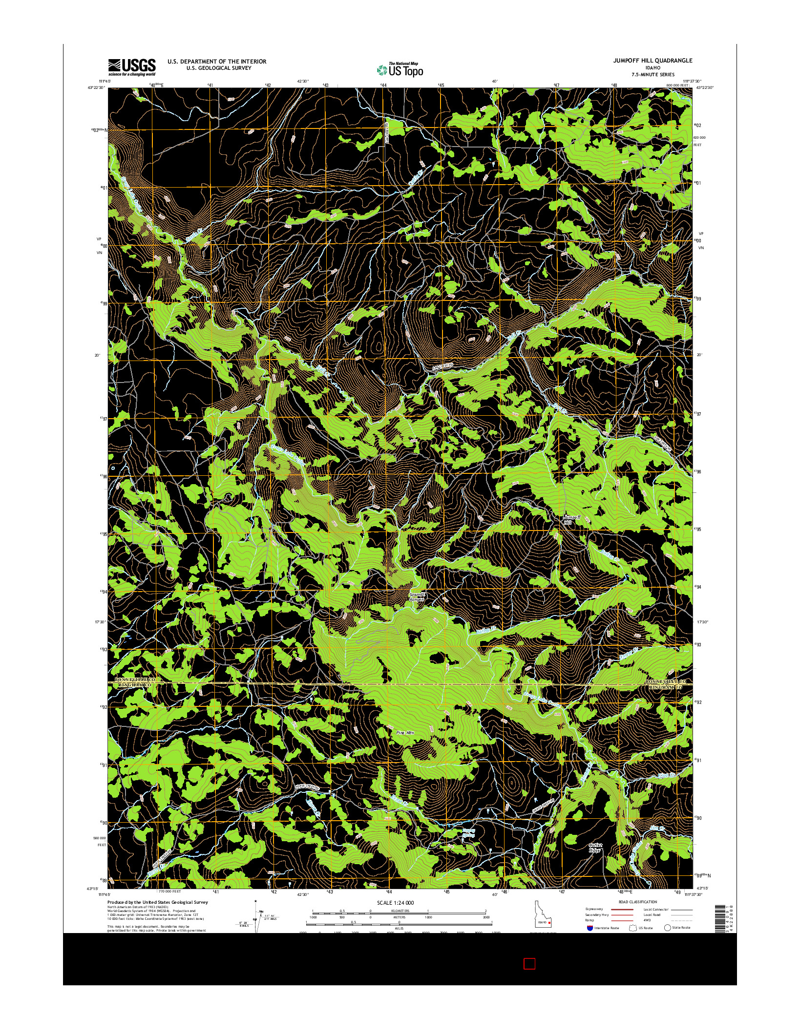 USGS US TOPO 7.5-MINUTE MAP FOR JUMPOFF HILL, ID 2017