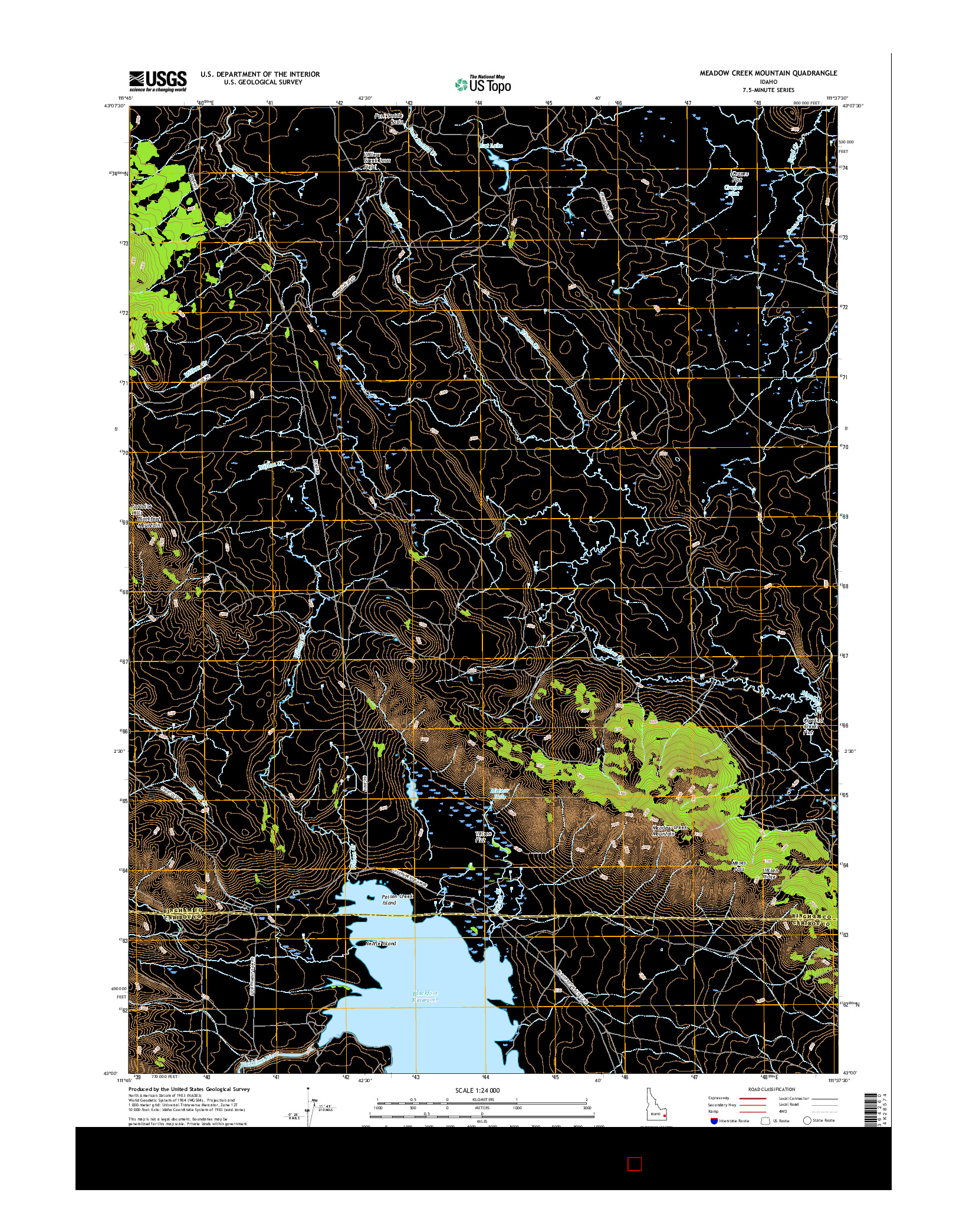 USGS US TOPO 7.5-MINUTE MAP FOR MEADOW CREEK MOUNTAIN, ID 2017