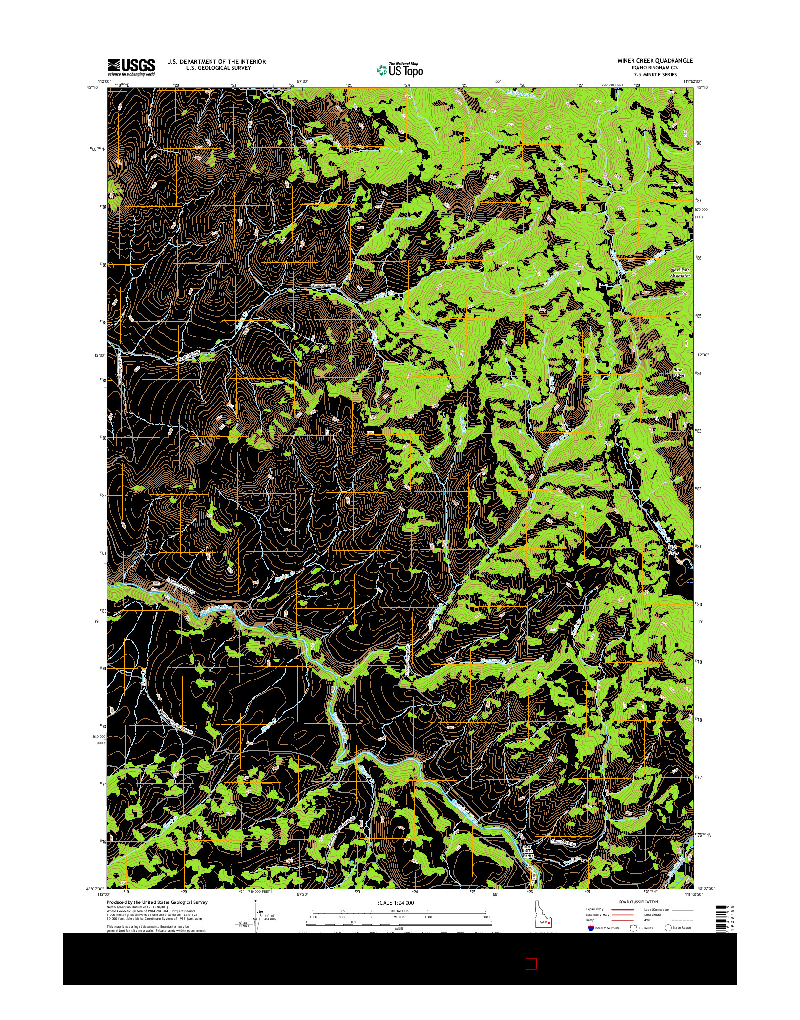 USGS US TOPO 7.5-MINUTE MAP FOR MINER CREEK, ID 2017