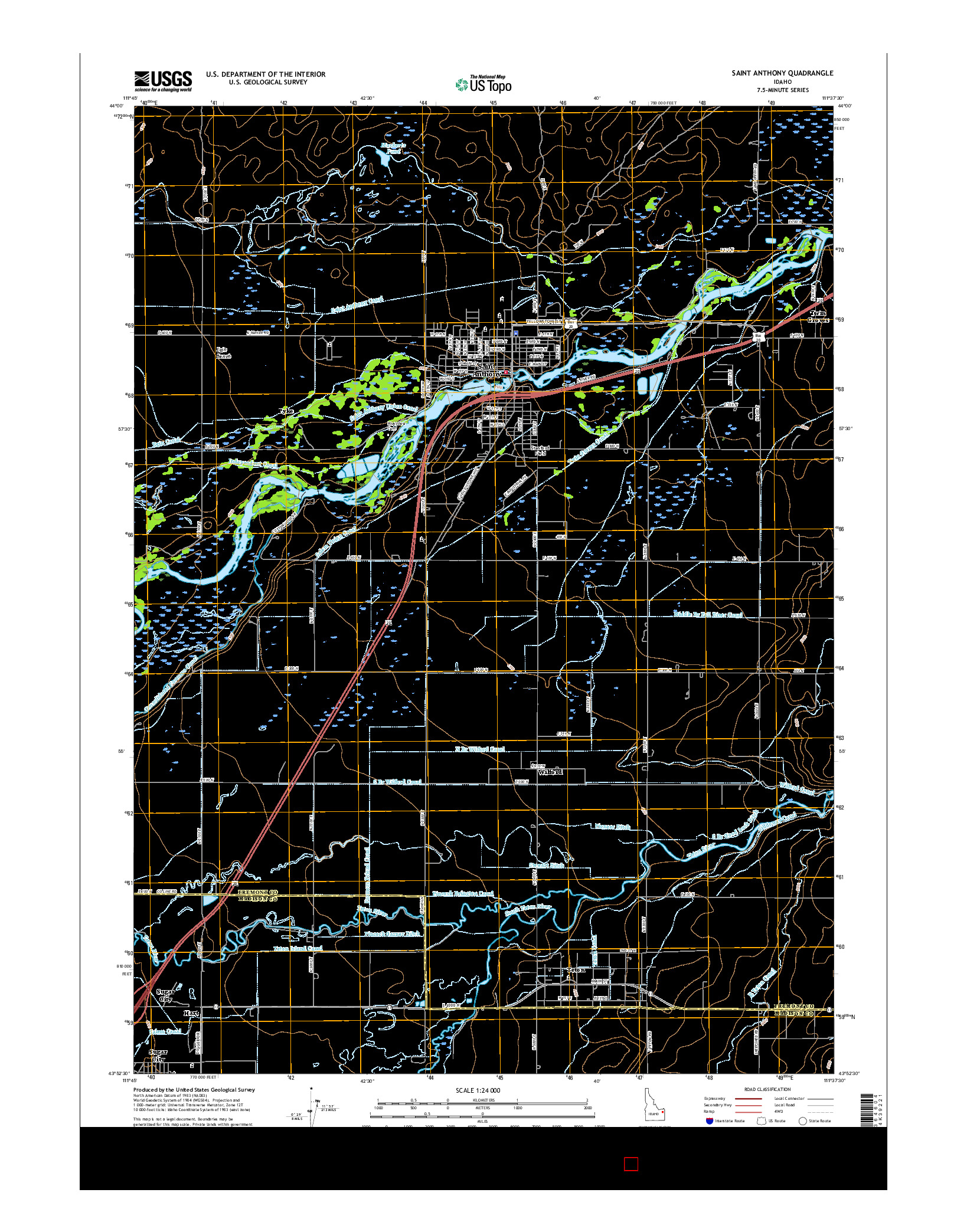 USGS US TOPO 7.5-MINUTE MAP FOR SAINT ANTHONY, ID 2017