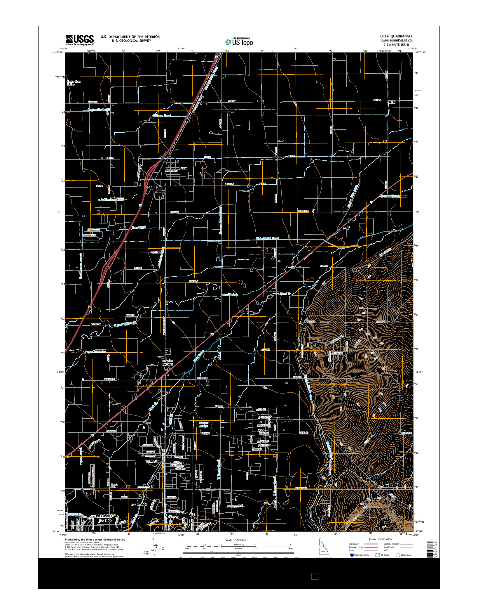 USGS US TOPO 7.5-MINUTE MAP FOR UCON, ID 2017