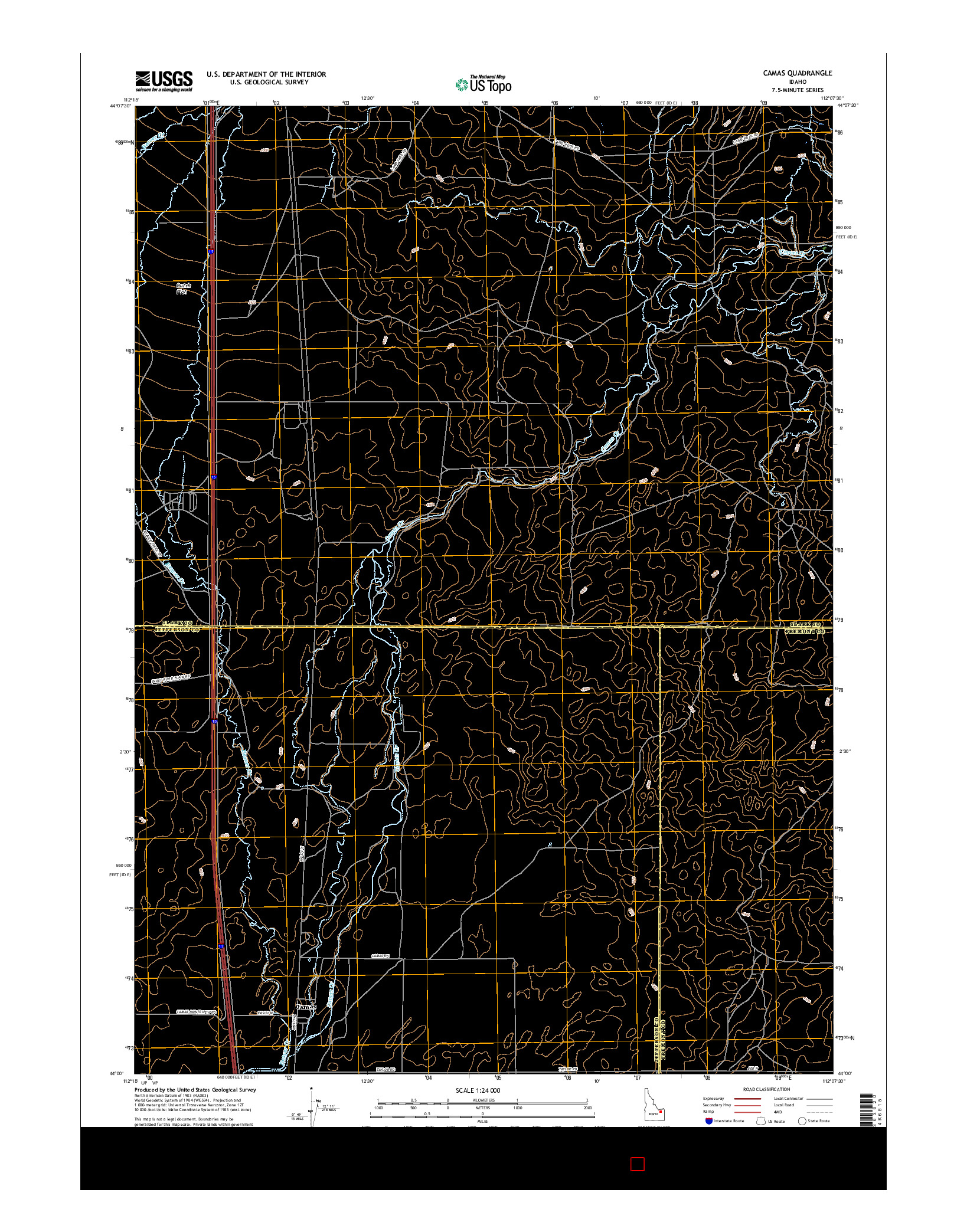 USGS US TOPO 7.5-MINUTE MAP FOR CAMAS, ID 2017