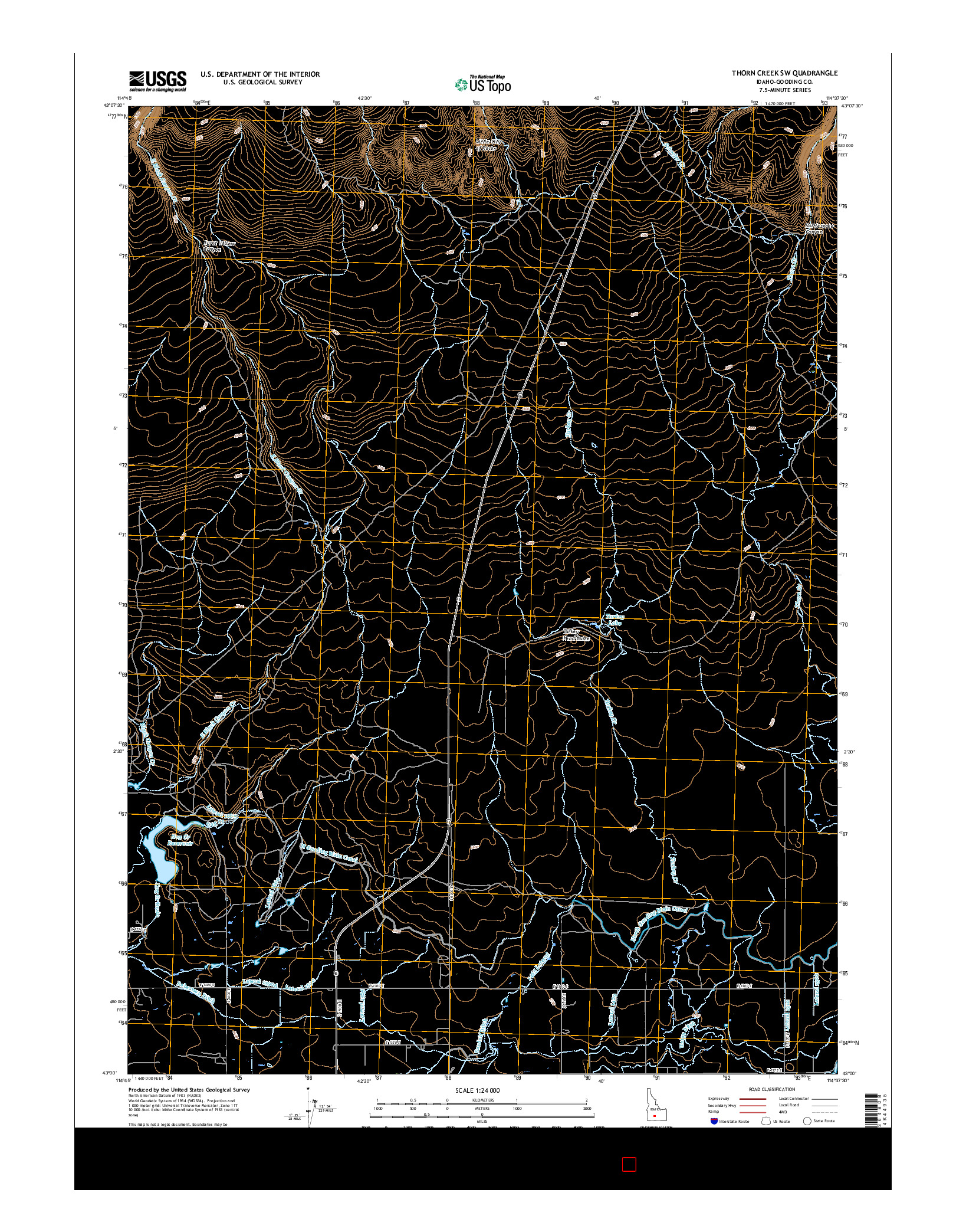 USGS US TOPO 7.5-MINUTE MAP FOR THORN CREEK SW, ID 2017