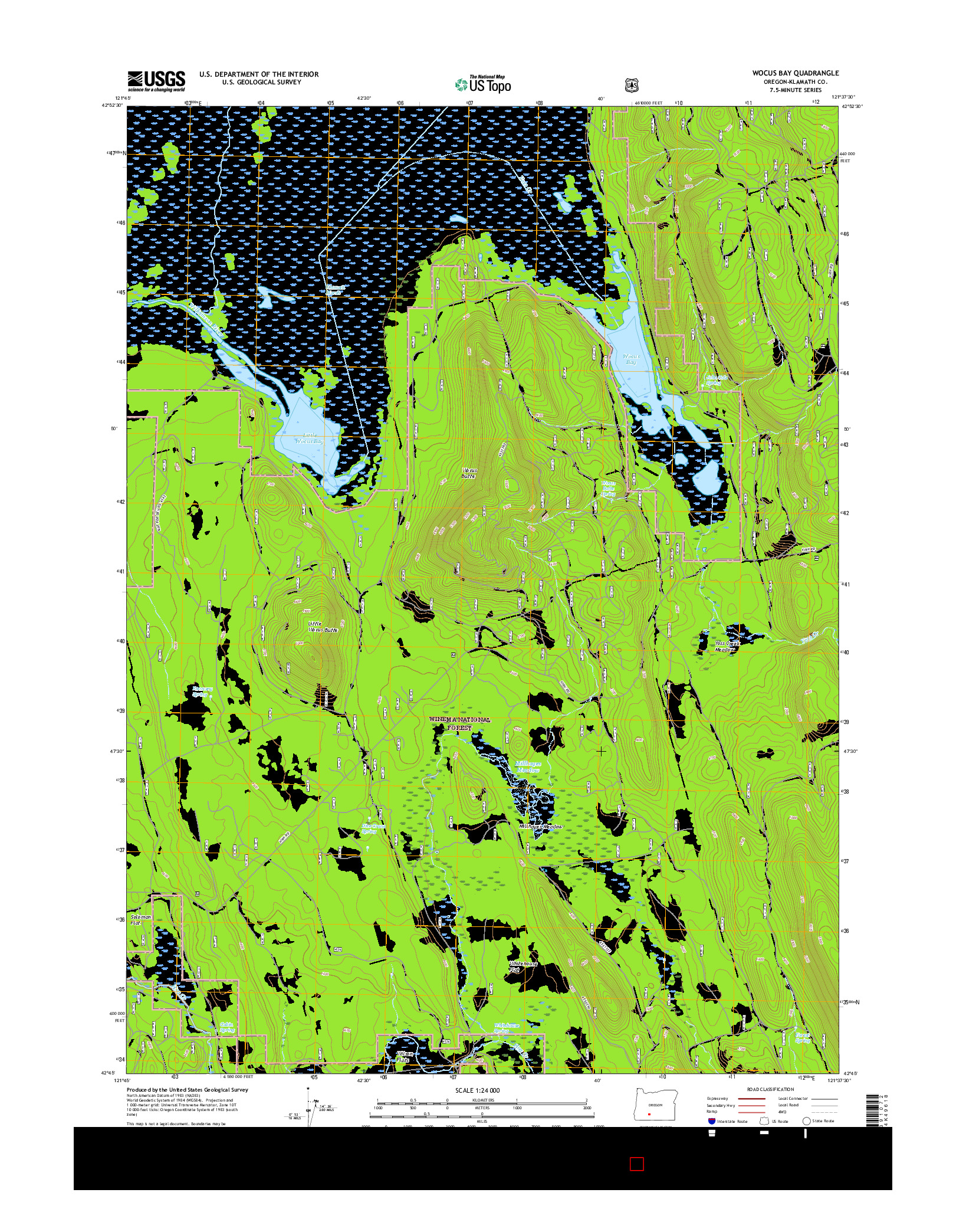 USGS US TOPO 7.5-MINUTE MAP FOR WOCUS BAY, OR 2017