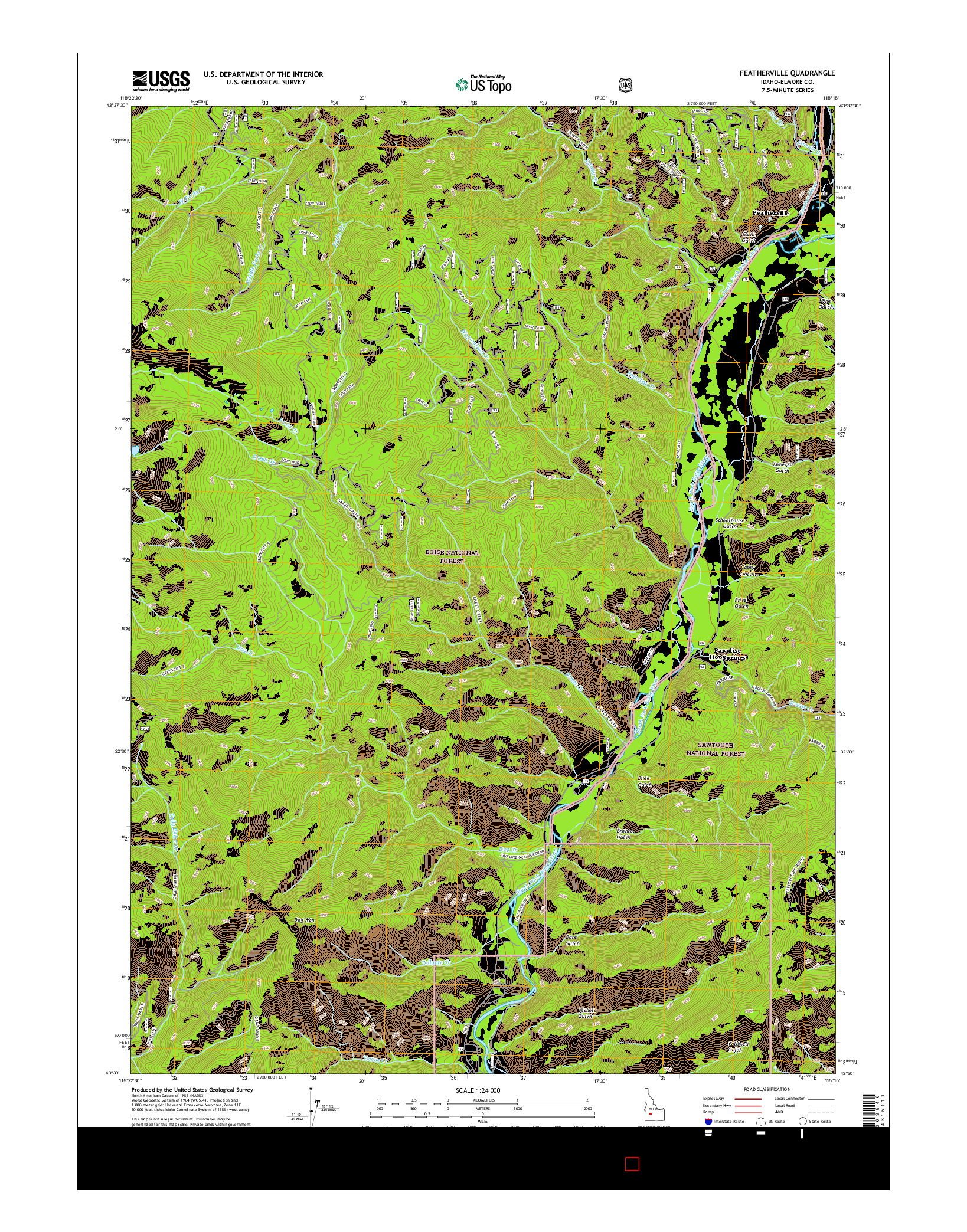 USGS US TOPO 7.5-MINUTE MAP FOR FEATHERVILLE, ID 2017