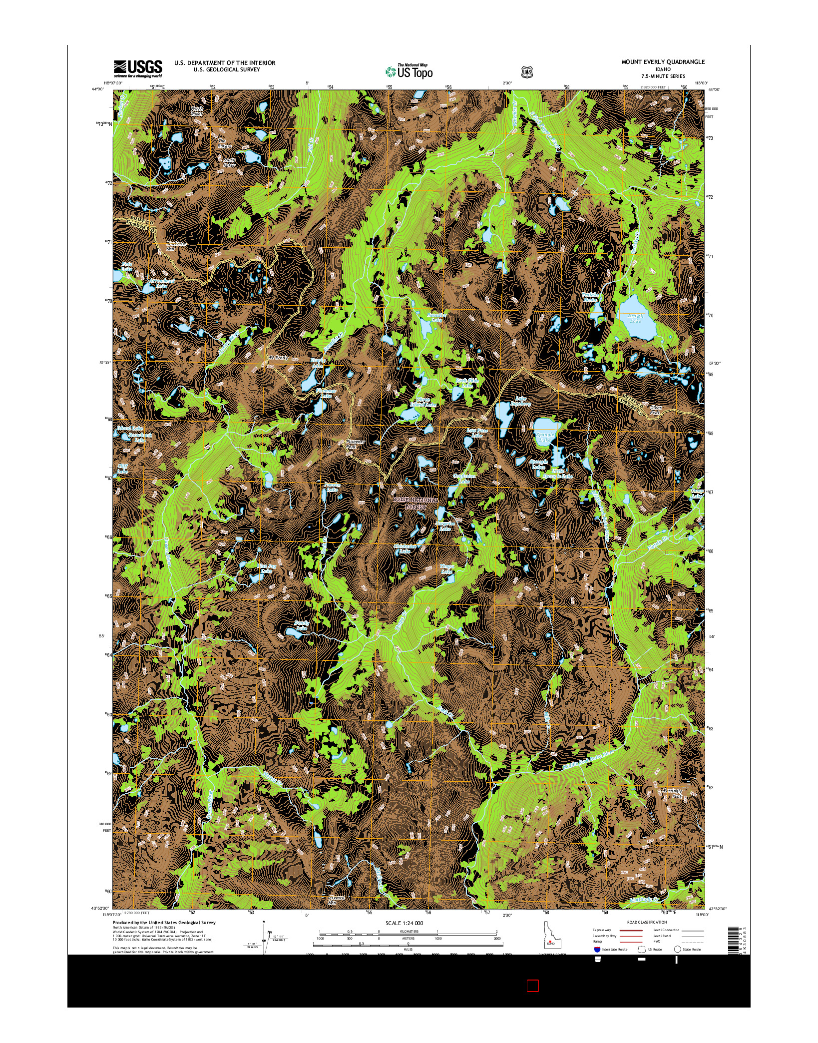 USGS US TOPO 7.5-MINUTE MAP FOR MOUNT EVERLY, ID 2017