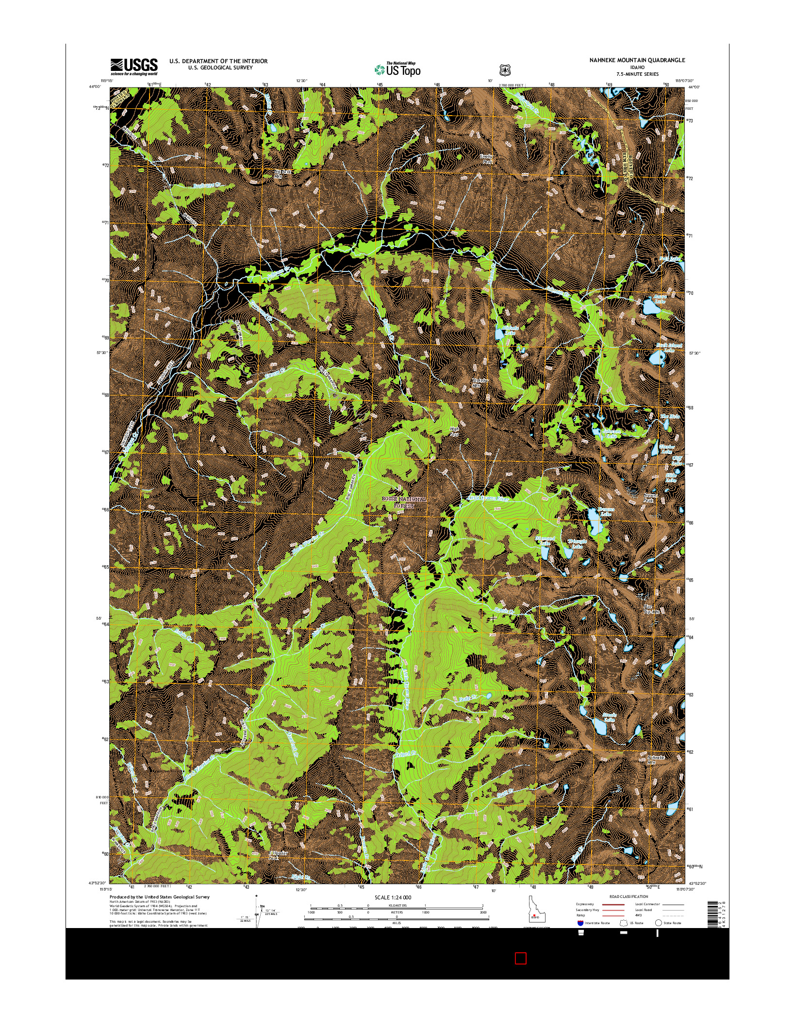 USGS US TOPO 7.5-MINUTE MAP FOR NAHNEKE MOUNTAIN, ID 2017