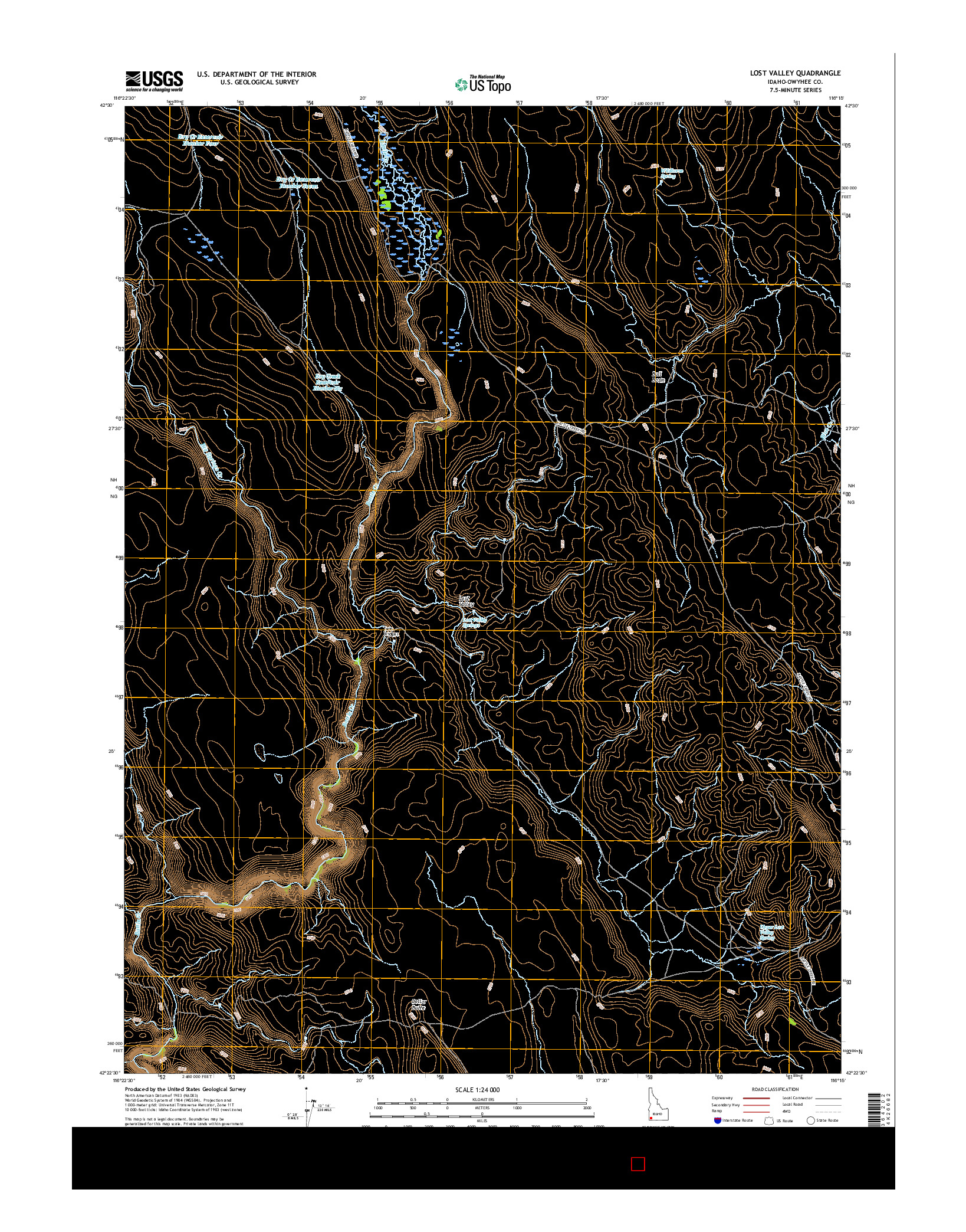 USGS US TOPO 7.5-MINUTE MAP FOR LOST VALLEY, ID 2017
