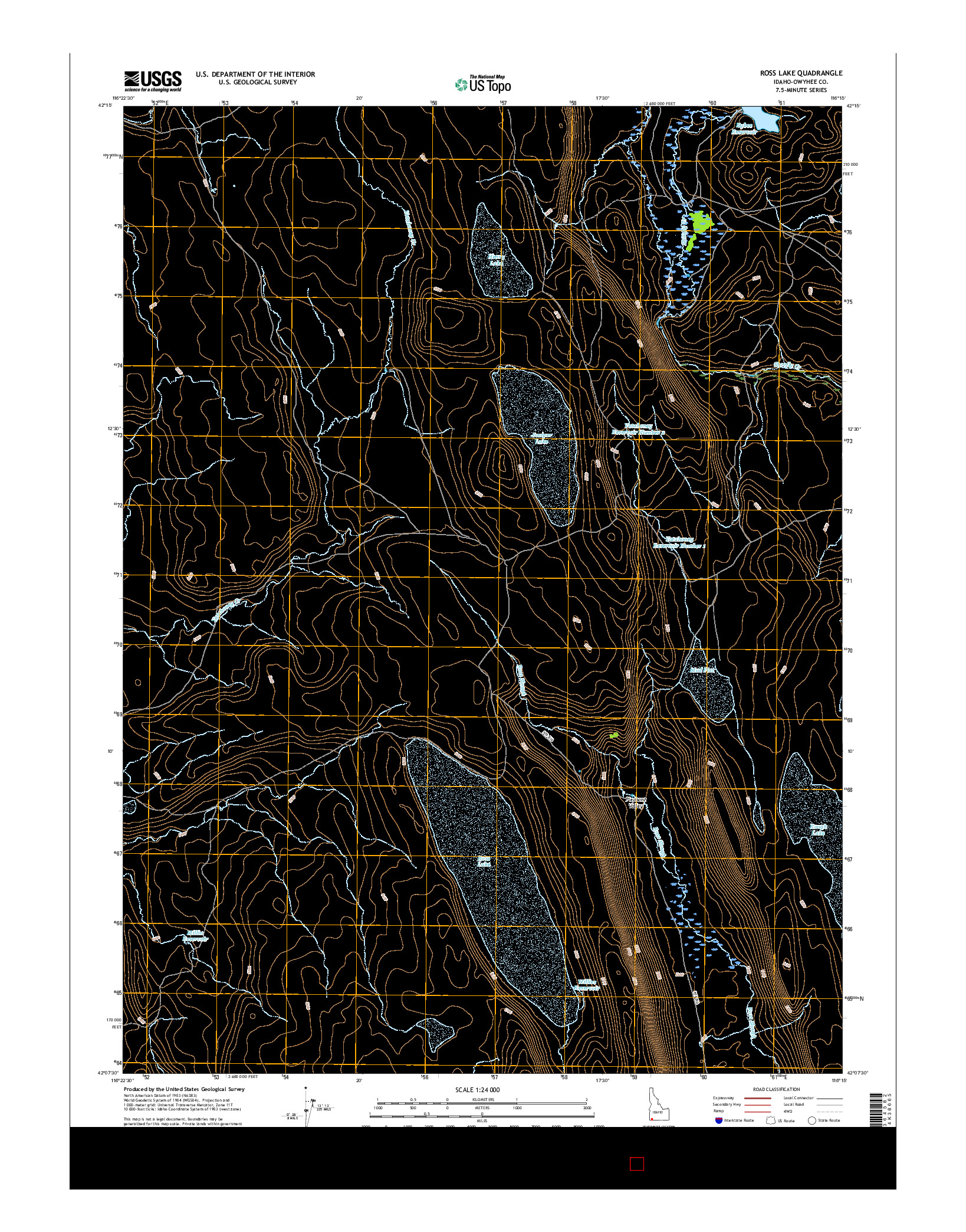 USGS US TOPO 7.5-MINUTE MAP FOR ROSS LAKE, ID 2017