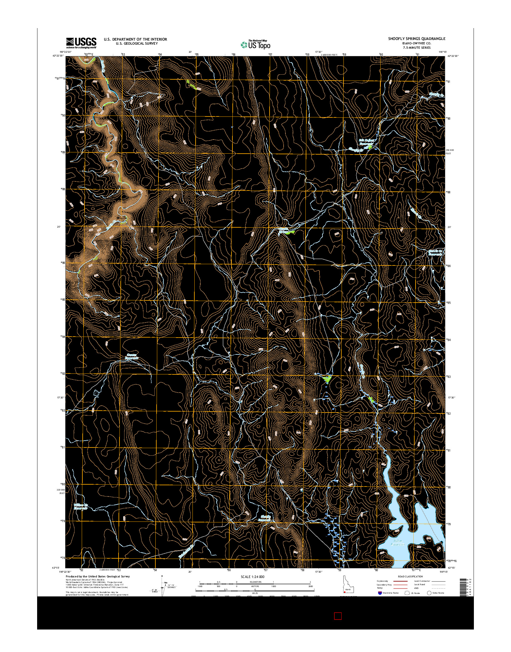 USGS US TOPO 7.5-MINUTE MAP FOR SHOOFLY SPRINGS, ID 2017