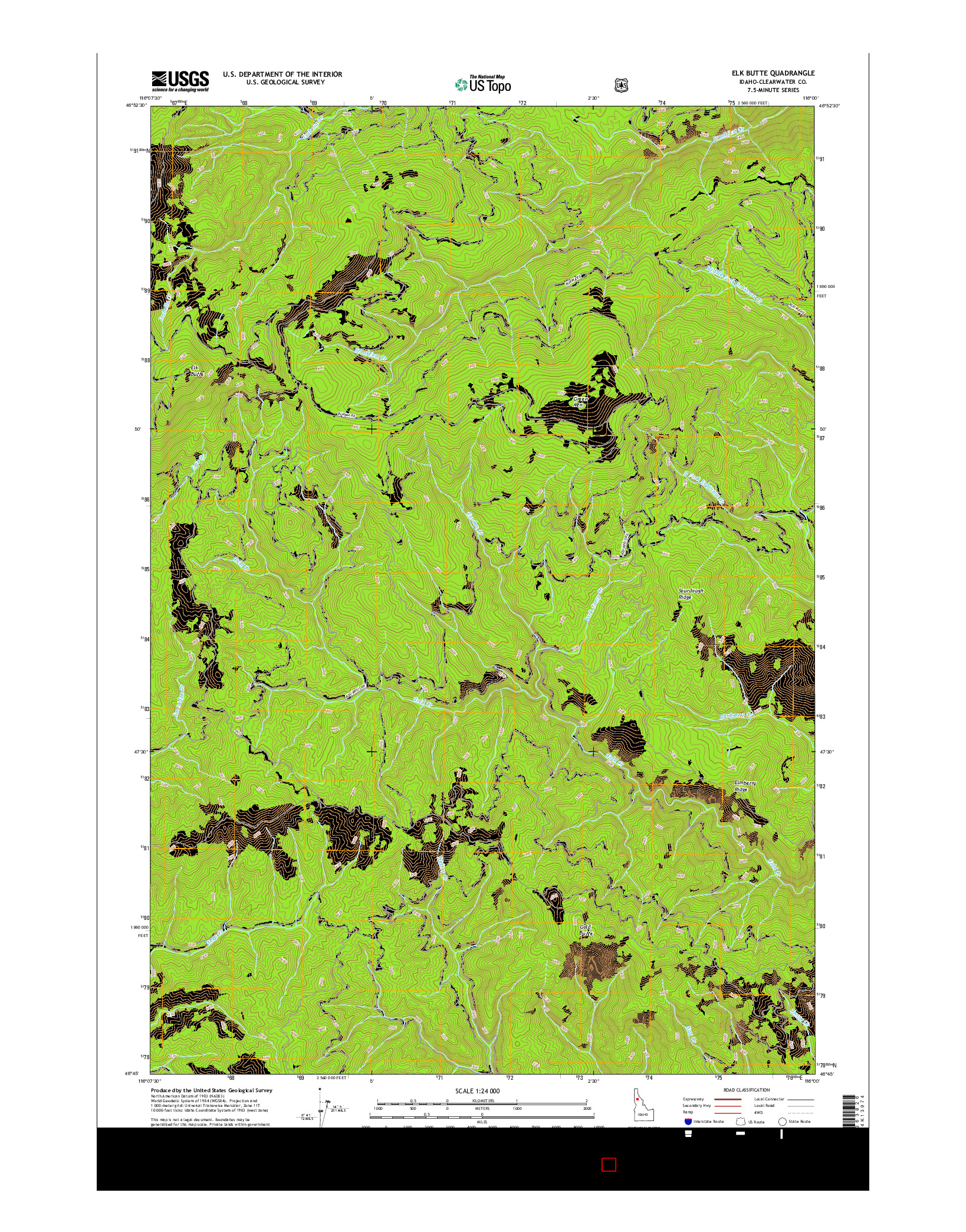 USGS US TOPO 7.5-MINUTE MAP FOR ELK BUTTE, ID 2017