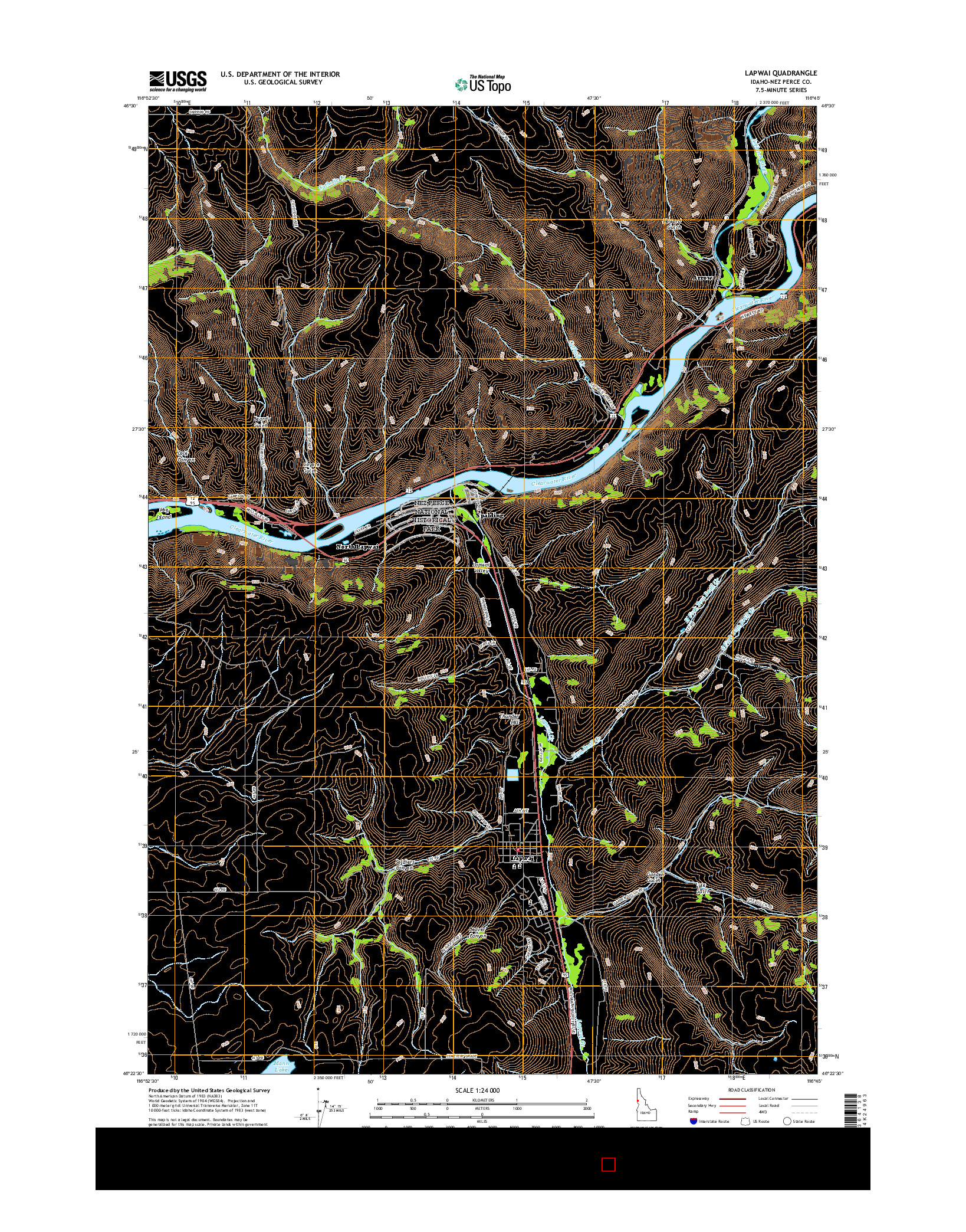 USGS US TOPO 7.5-MINUTE MAP FOR LAPWAI, ID 2017