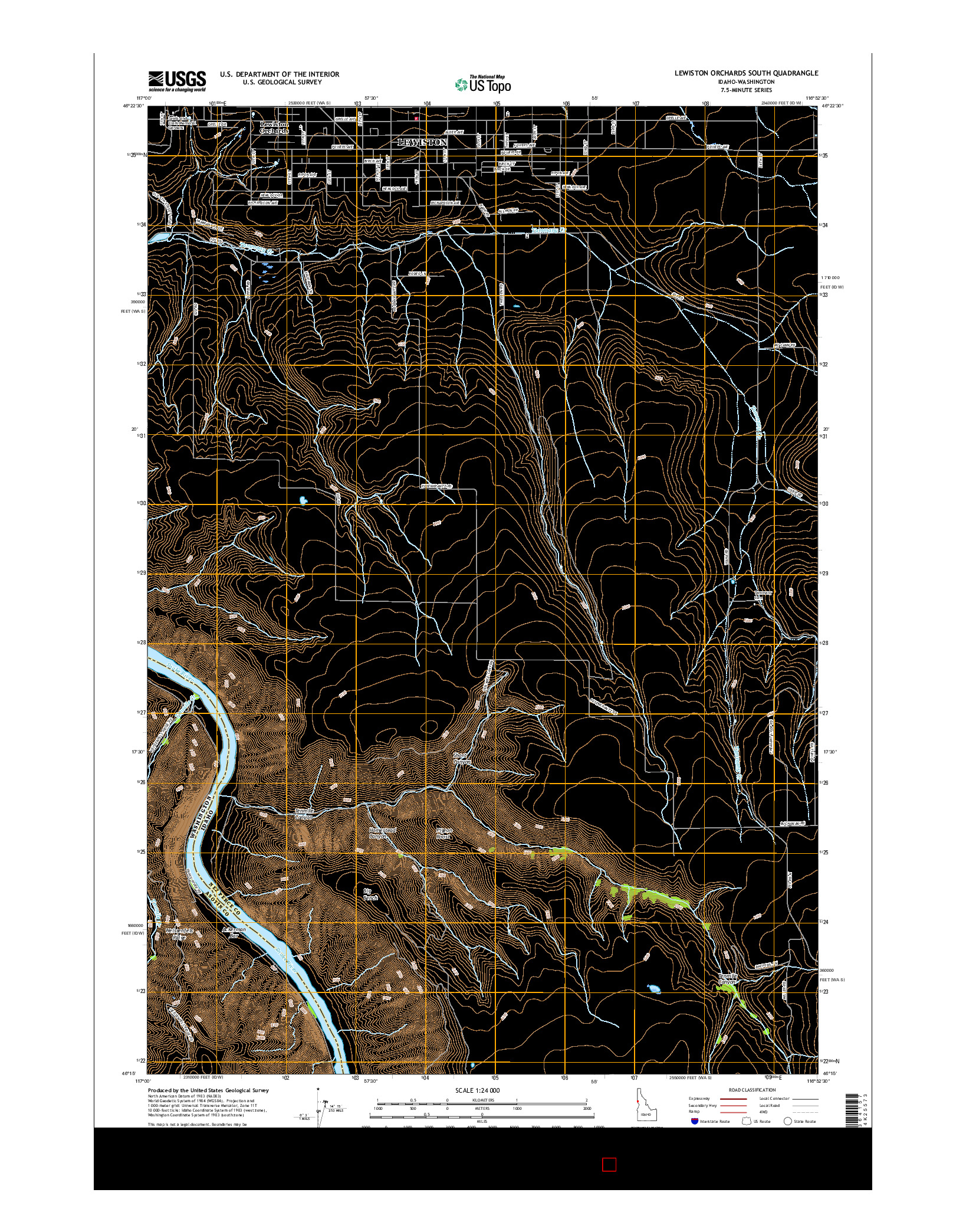 USGS US TOPO 7.5-MINUTE MAP FOR LEWISTON ORCHARDS SOUTH, ID-WA 2017