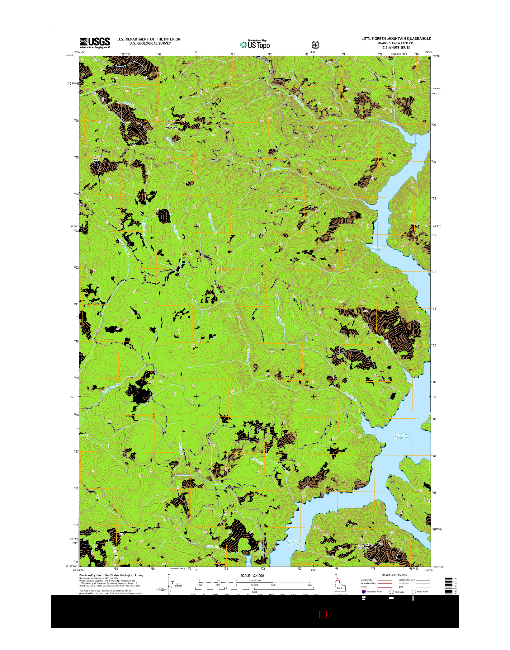 USGS US TOPO 7.5-MINUTE MAP FOR LITTLE GREEN MOUNTAIN, ID 2017