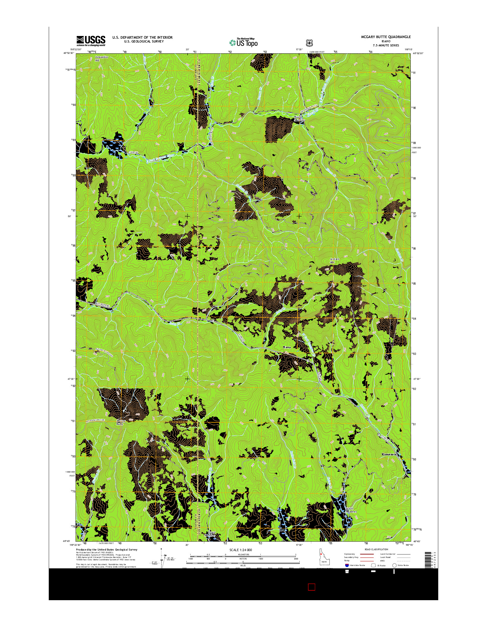 USGS US TOPO 7.5-MINUTE MAP FOR MCGARY BUTTE, ID 2017
