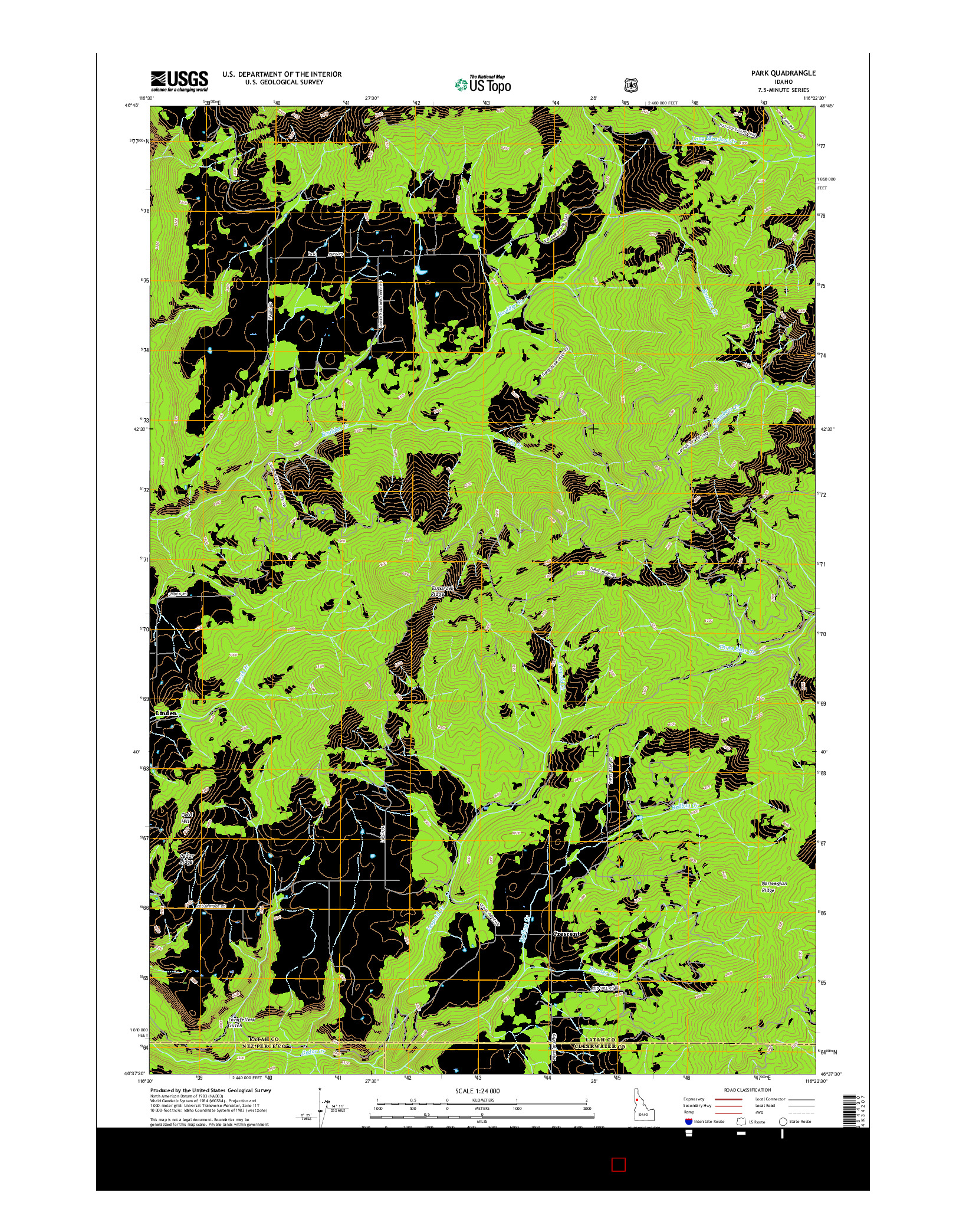 USGS US TOPO 7.5-MINUTE MAP FOR PARK, ID 2017