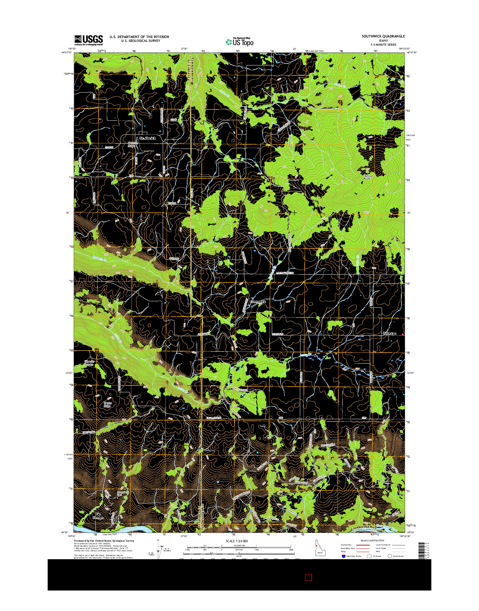 USGS US TOPO 7.5-MINUTE MAP FOR SOUTHWICK, ID 2017