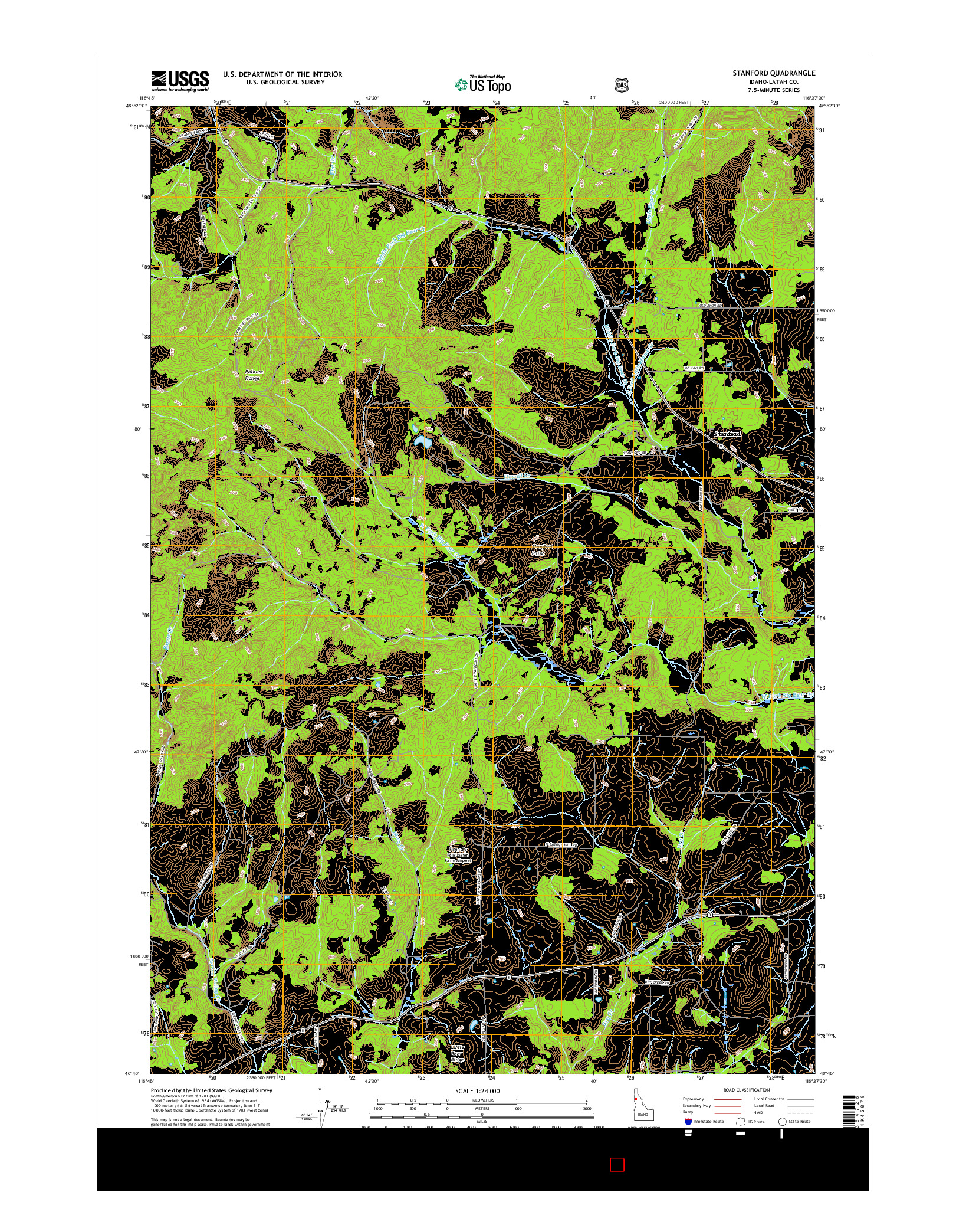 USGS US TOPO 7.5-MINUTE MAP FOR STANFORD, ID 2017