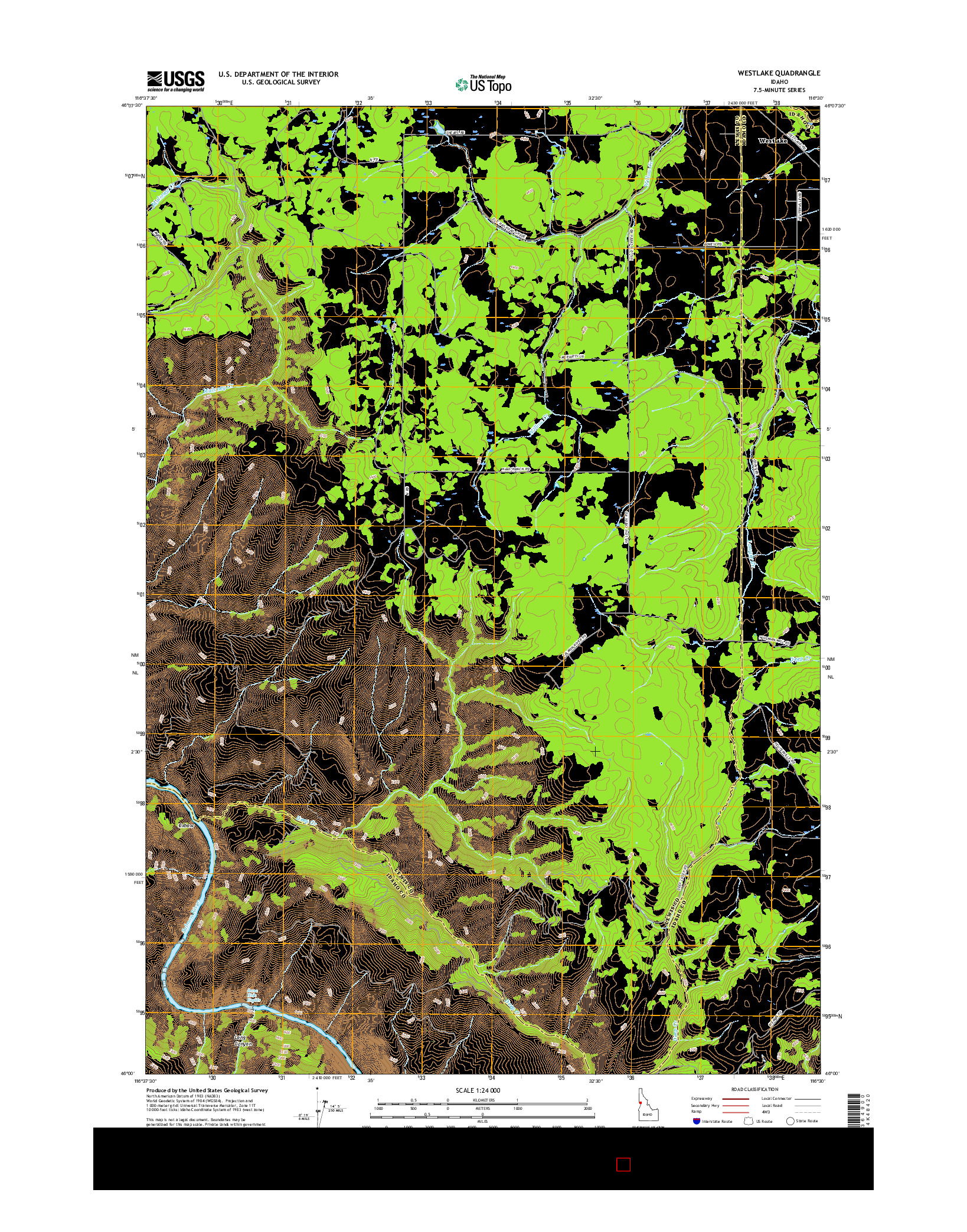 USGS US TOPO 7.5-MINUTE MAP FOR WESTLAKE, ID 2017