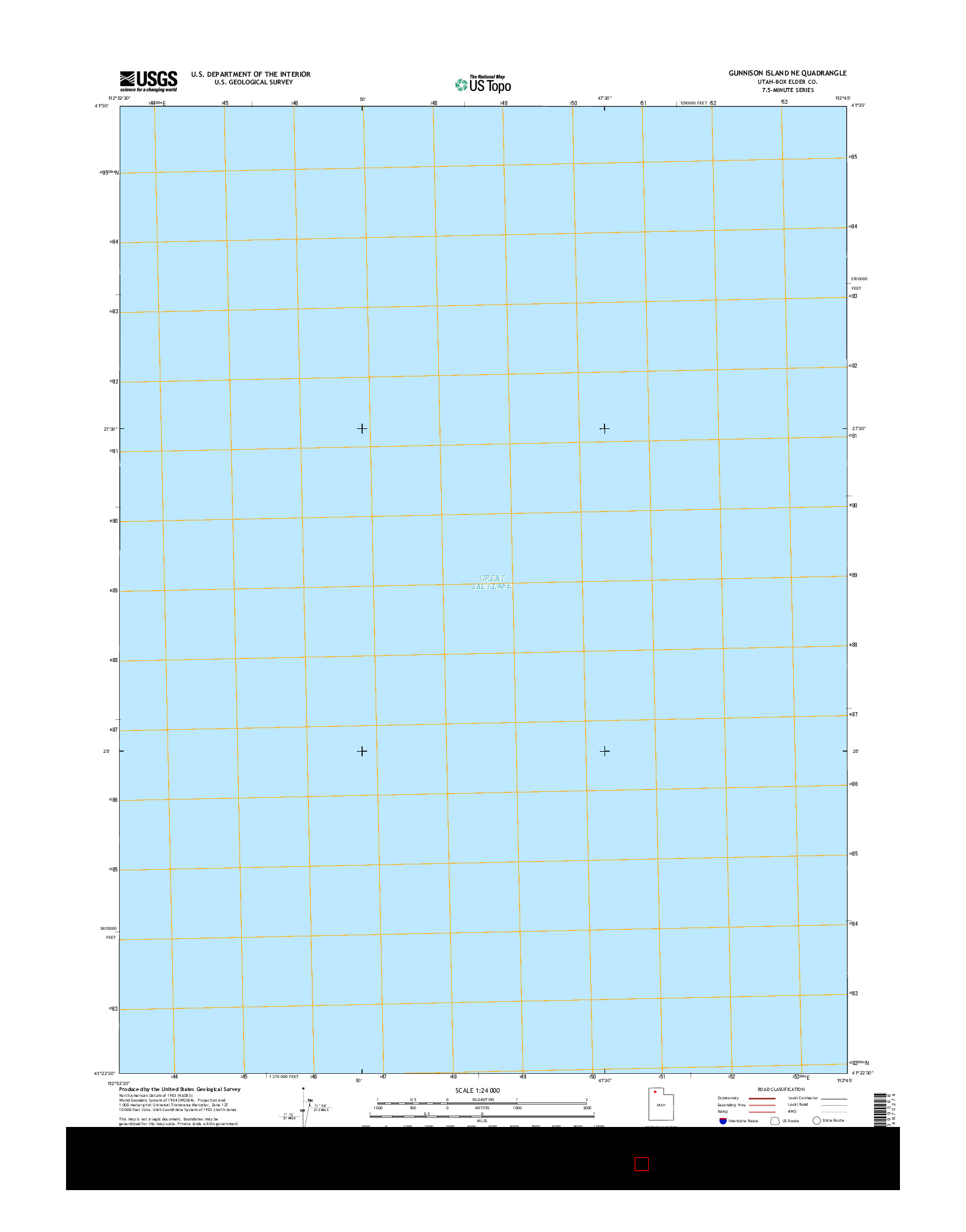 USGS US TOPO 7.5-MINUTE MAP FOR GUNNISON ISLAND NE, UT 2017