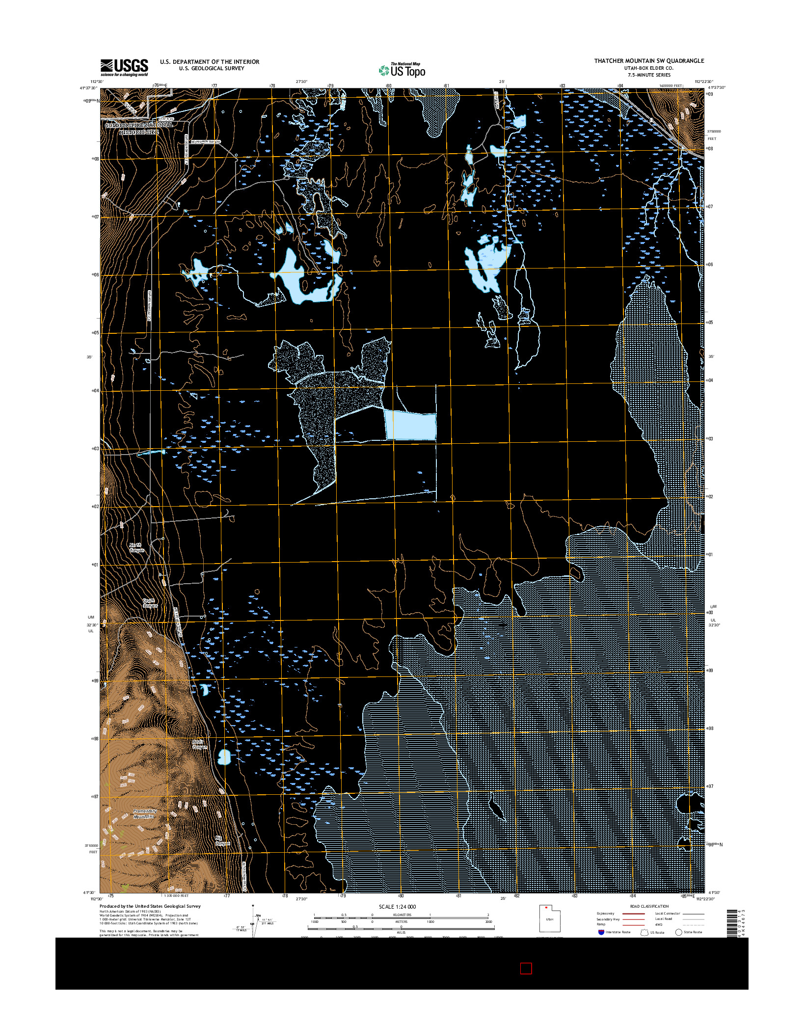 USGS US TOPO 7.5-MINUTE MAP FOR THATCHER MOUNTAIN SW, UT 2017