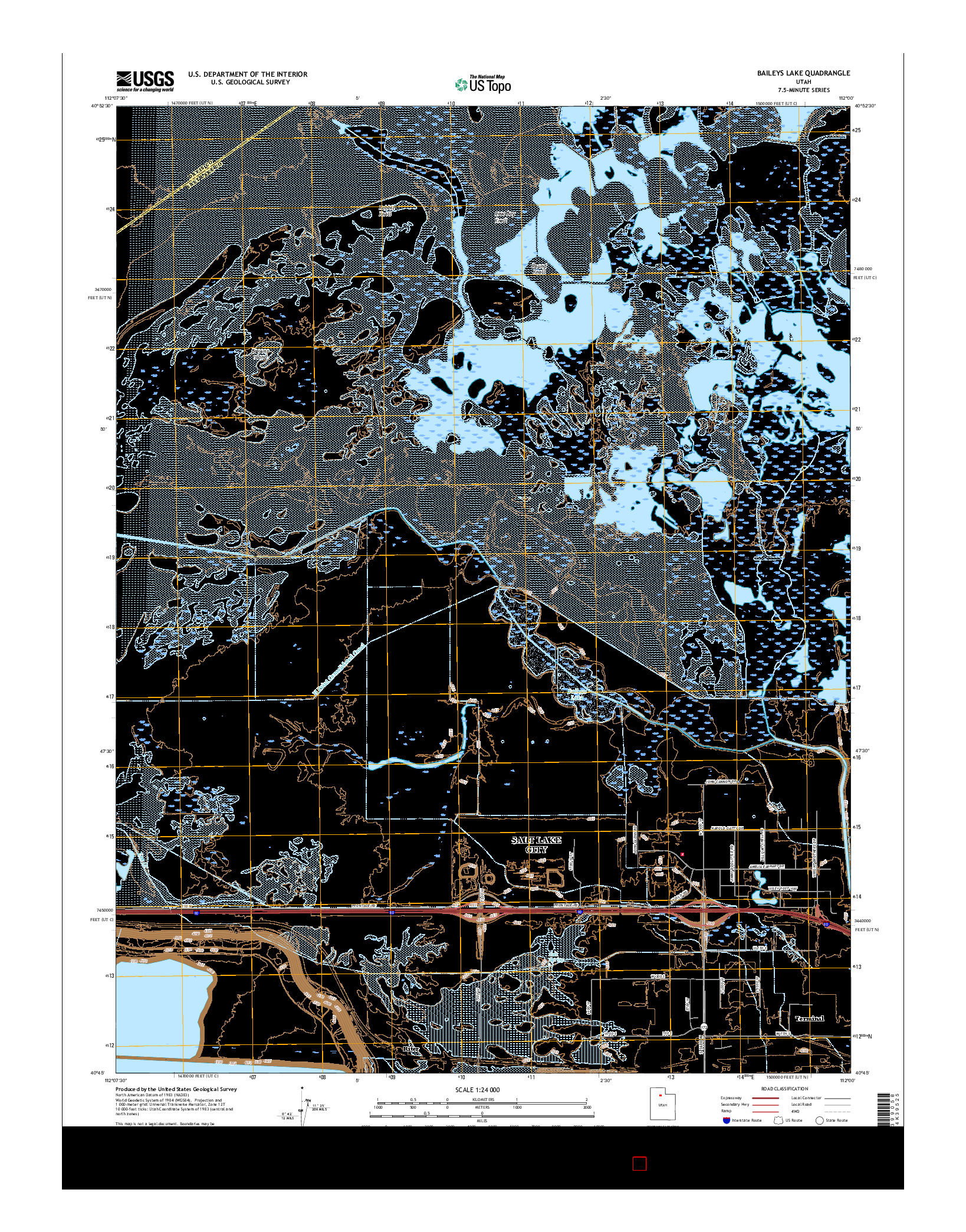 USGS US TOPO 7.5-MINUTE MAP FOR BAILEYS LAKE, UT 2017