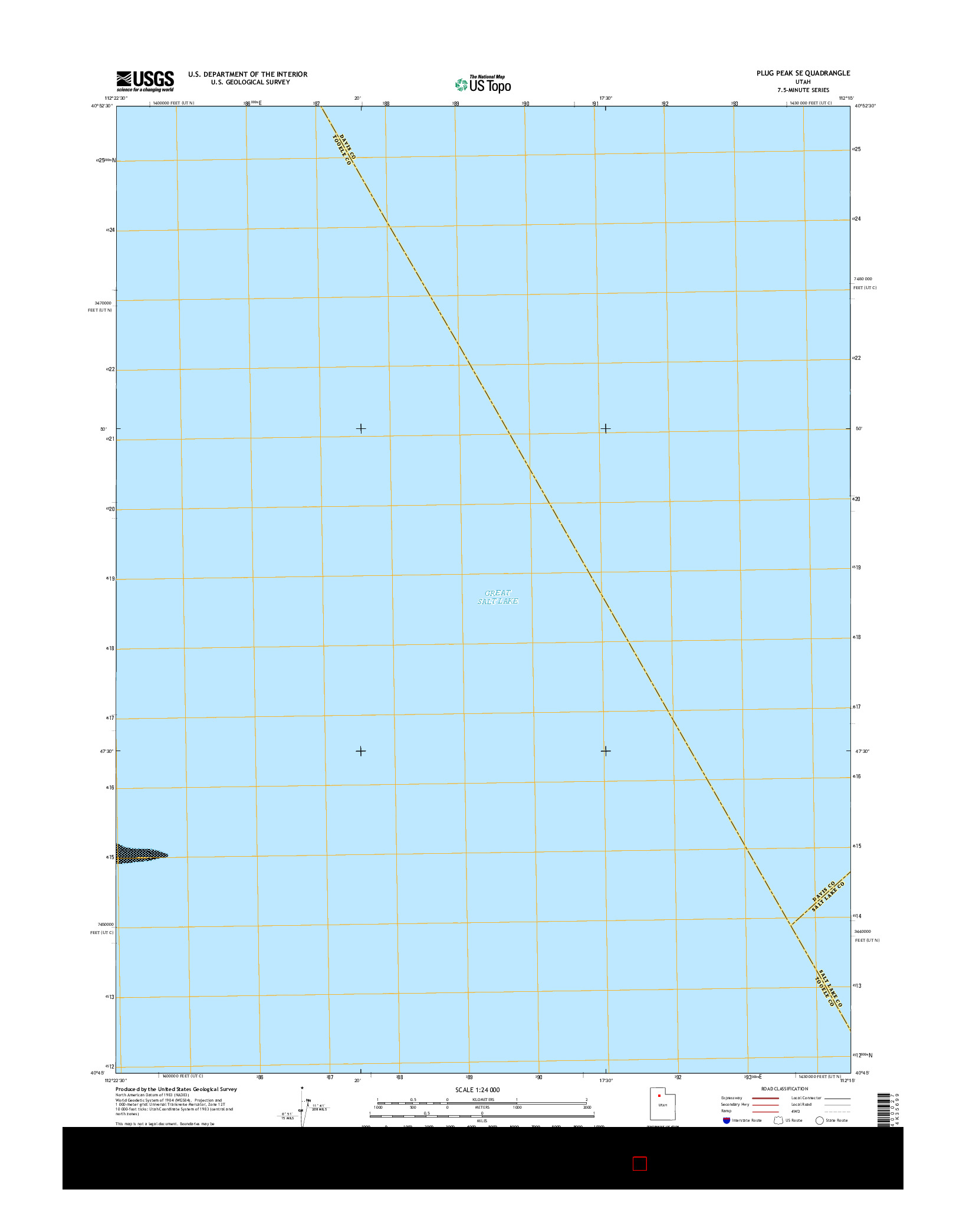 USGS US TOPO 7.5-MINUTE MAP FOR PLUG PEAK SE, UT 2017