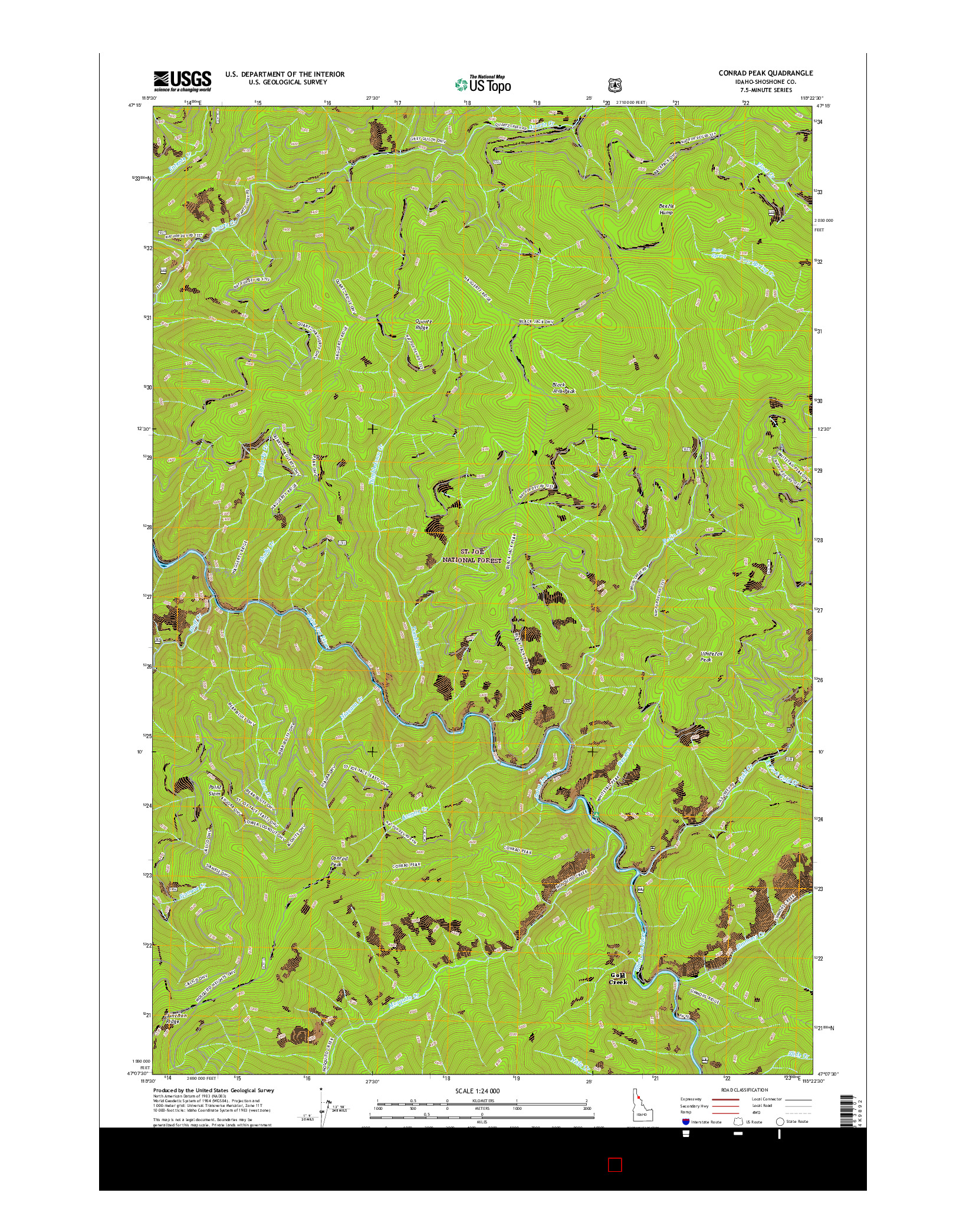 USGS US TOPO 7.5-MINUTE MAP FOR CONRAD PEAK, ID 2017