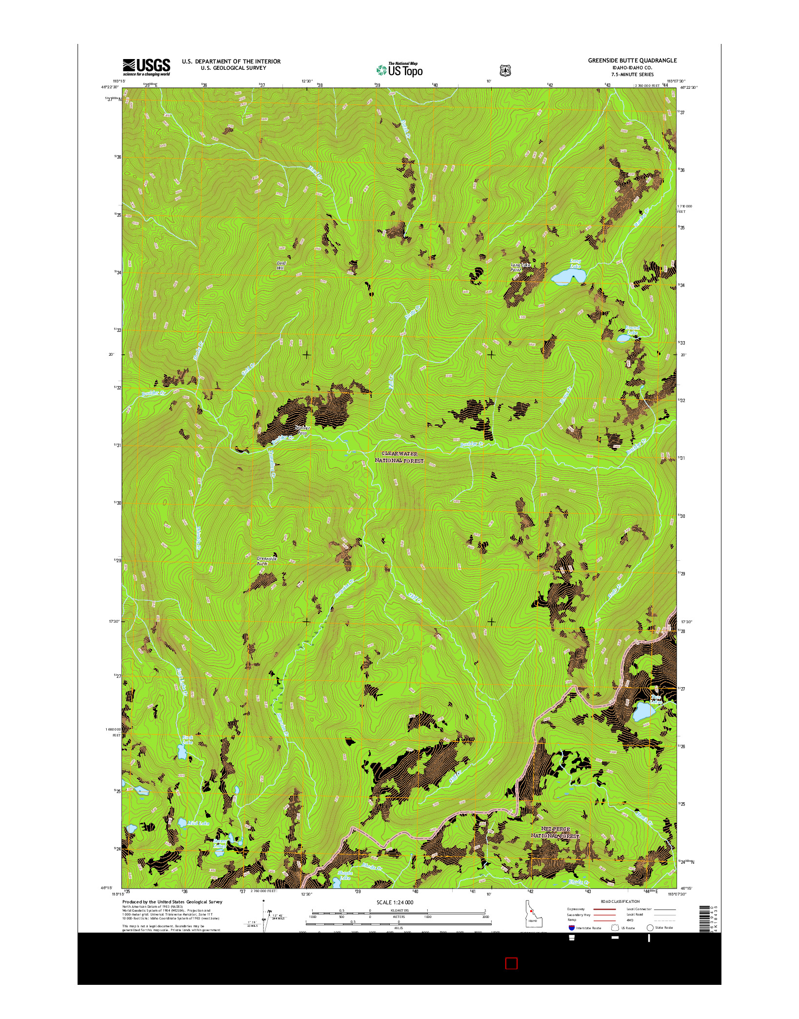 USGS US TOPO 7.5-MINUTE MAP FOR GREENSIDE BUTTE, ID 2017