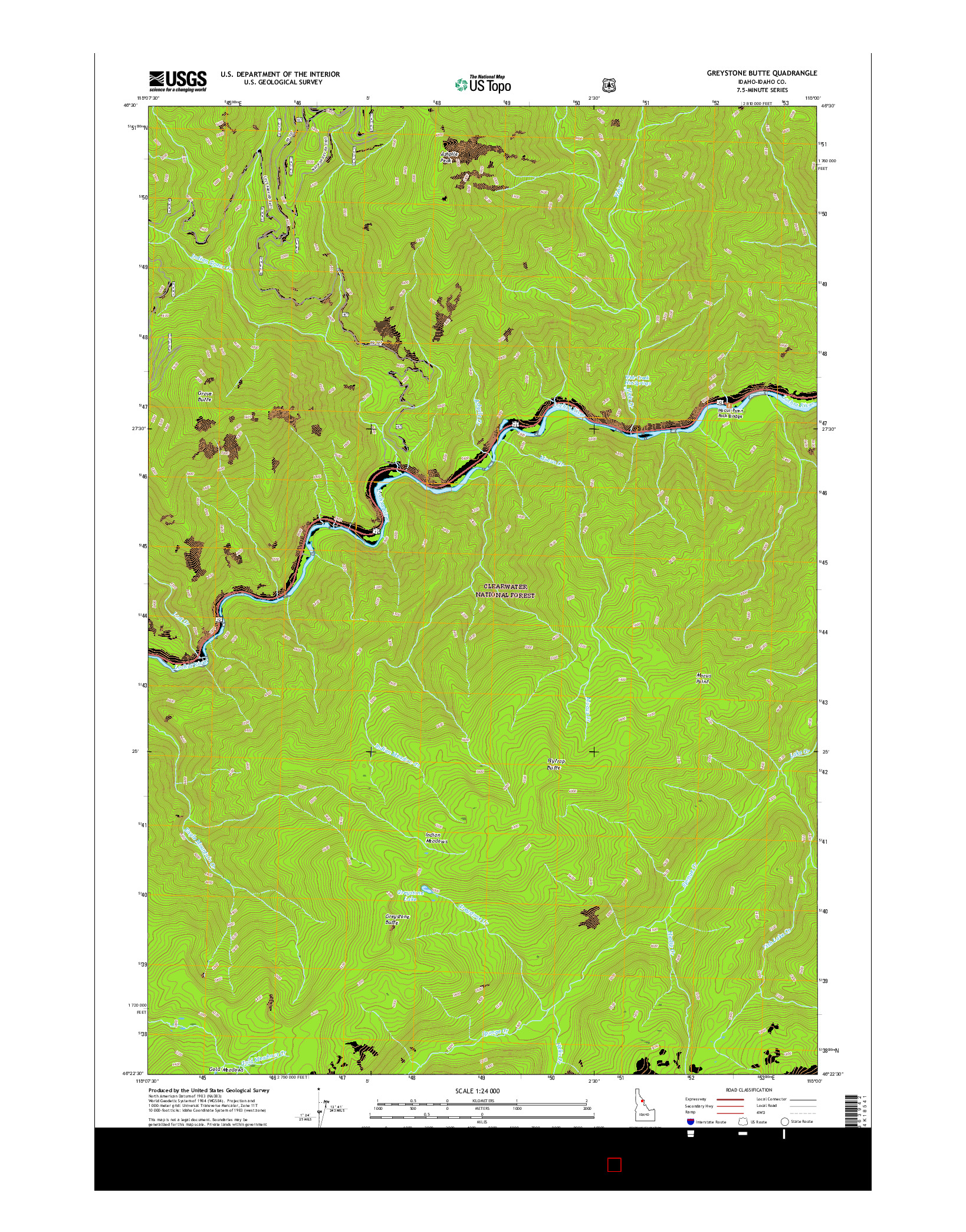 USGS US TOPO 7.5-MINUTE MAP FOR GREYSTONE BUTTE, ID 2017