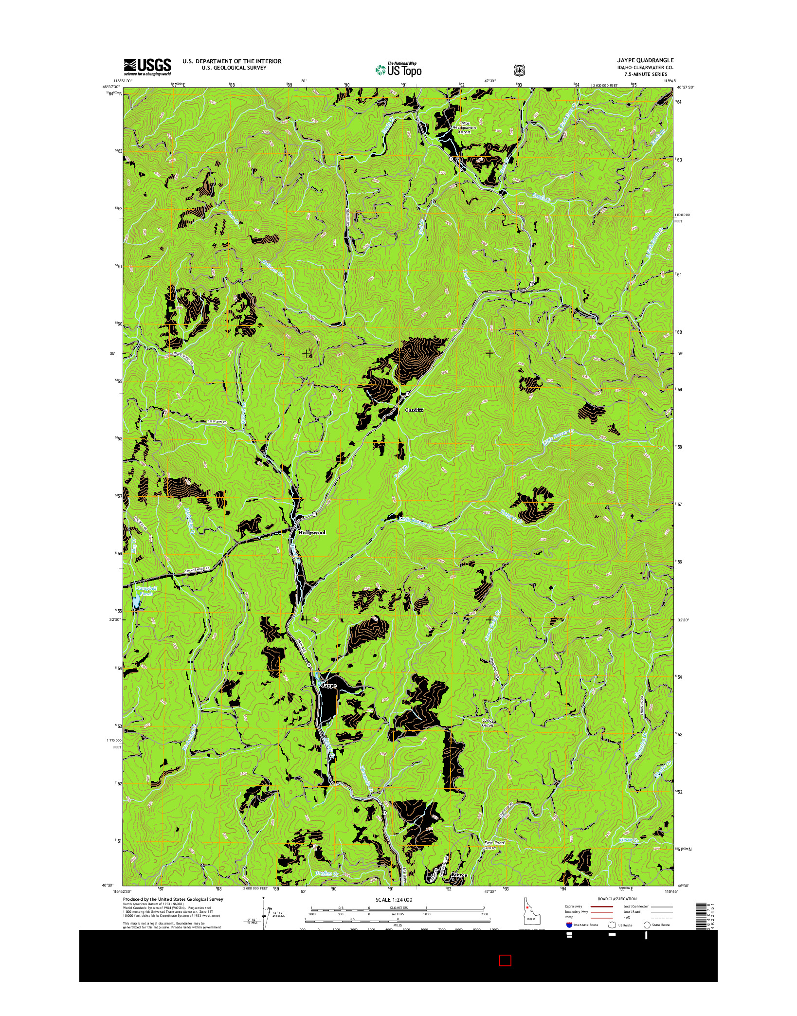 USGS US TOPO 7.5-MINUTE MAP FOR JAYPE, ID 2017