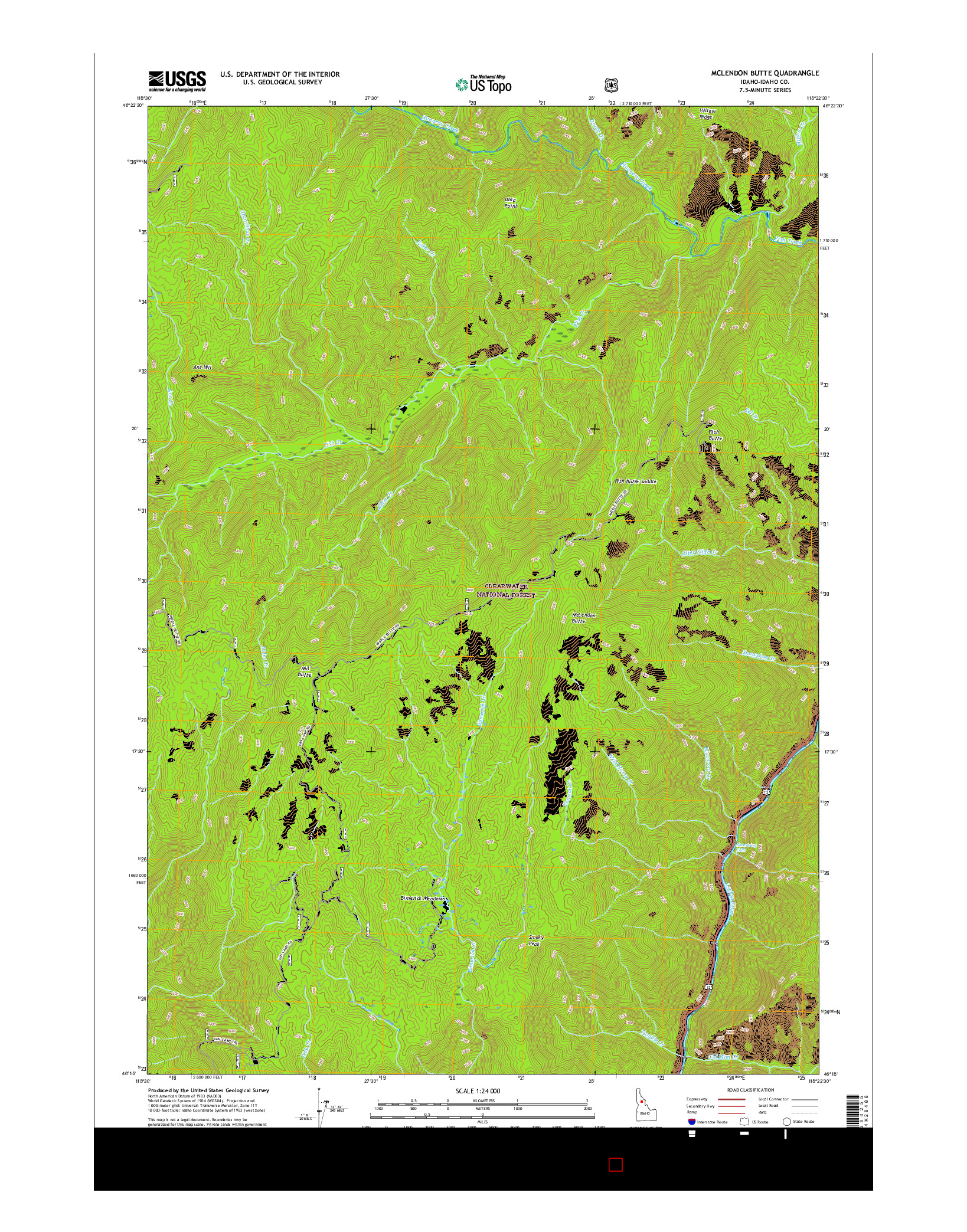 USGS US TOPO 7.5-MINUTE MAP FOR MCLENDON BUTTE, ID 2017