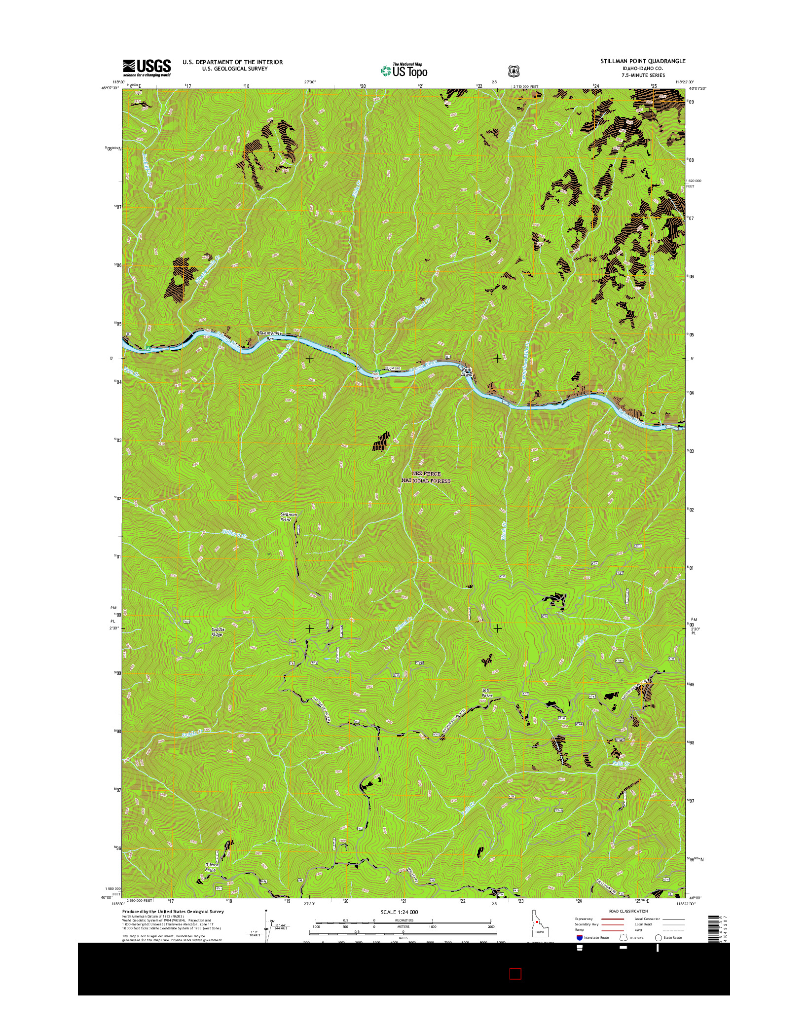 USGS US TOPO 7.5-MINUTE MAP FOR STILLMAN POINT, ID 2017
