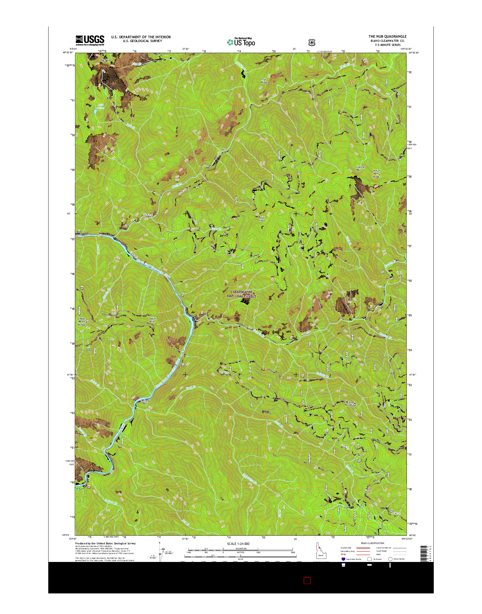 USGS US TOPO 7.5-MINUTE MAP FOR THE NUB, ID 2017
