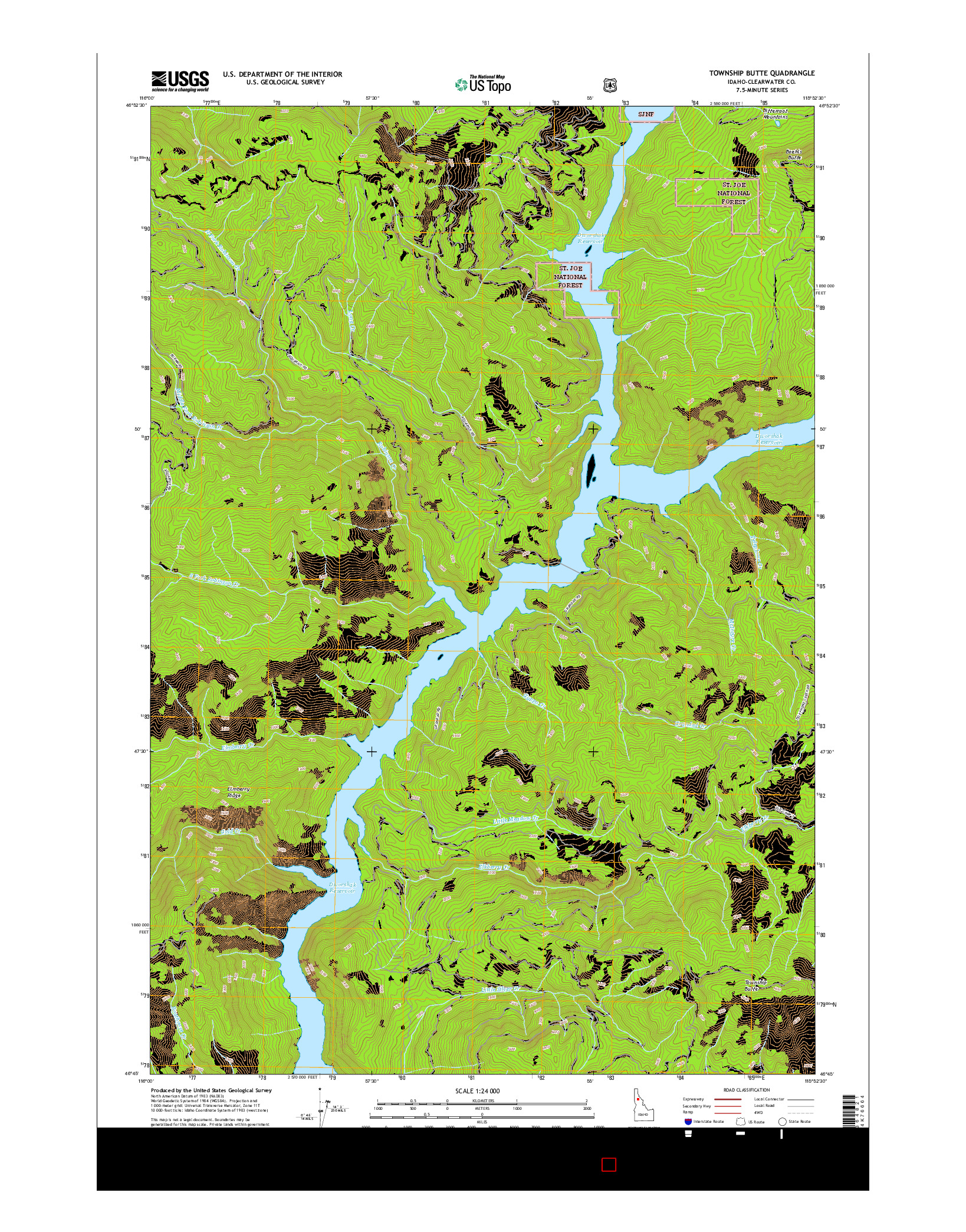 USGS US TOPO 7.5-MINUTE MAP FOR TOWNSHIP BUTTE, ID 2017