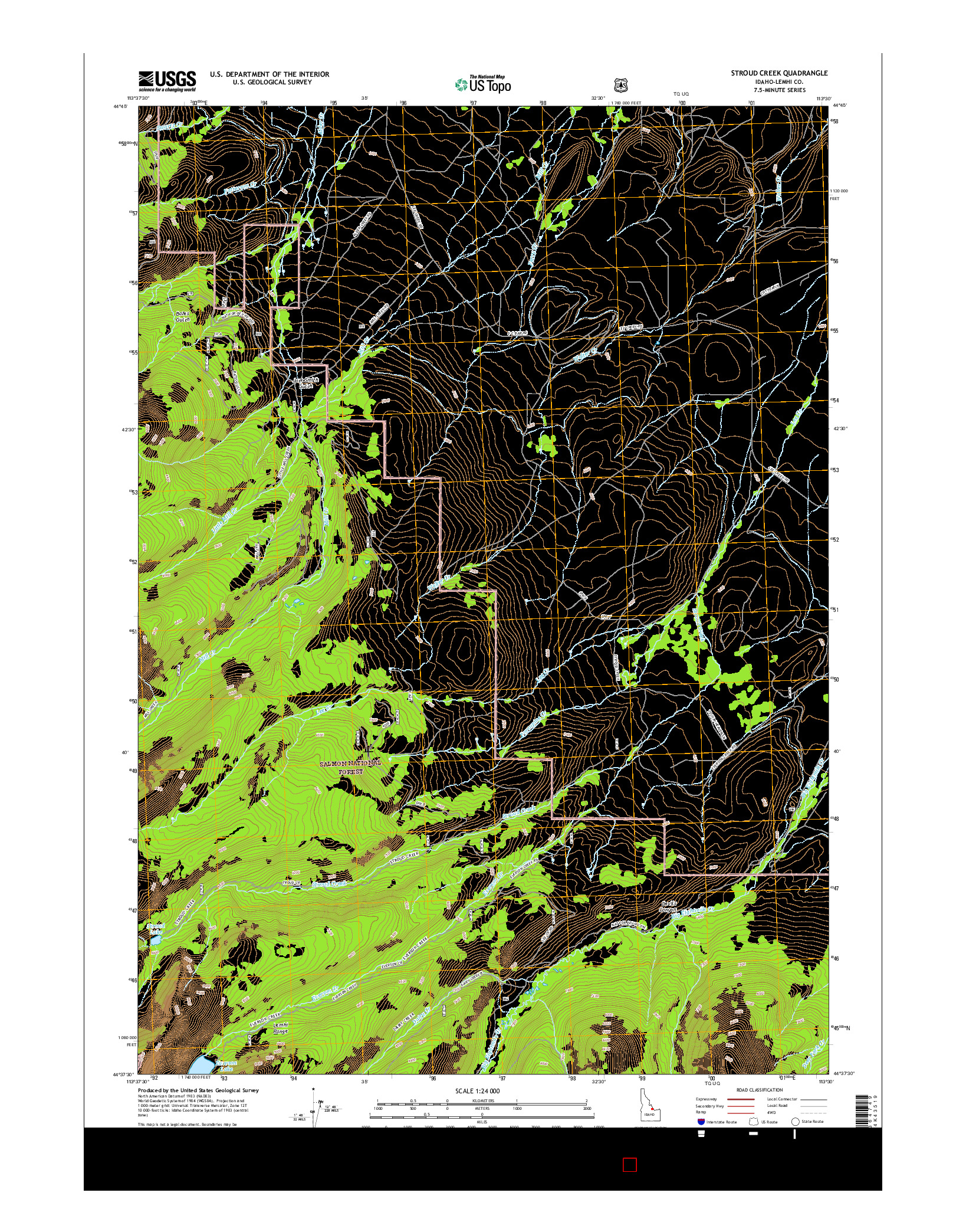 USGS US TOPO 7.5-MINUTE MAP FOR STROUD CREEK, ID 2017