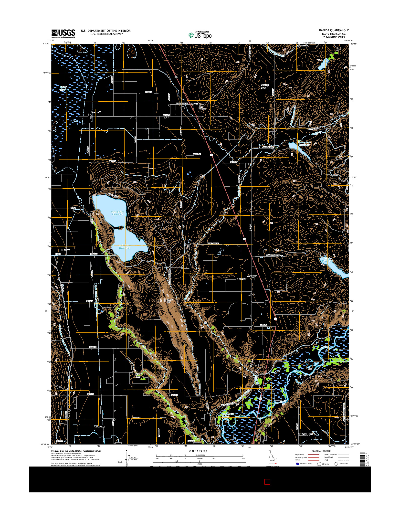 USGS US TOPO 7.5-MINUTE MAP FOR BANIDA, ID 2017