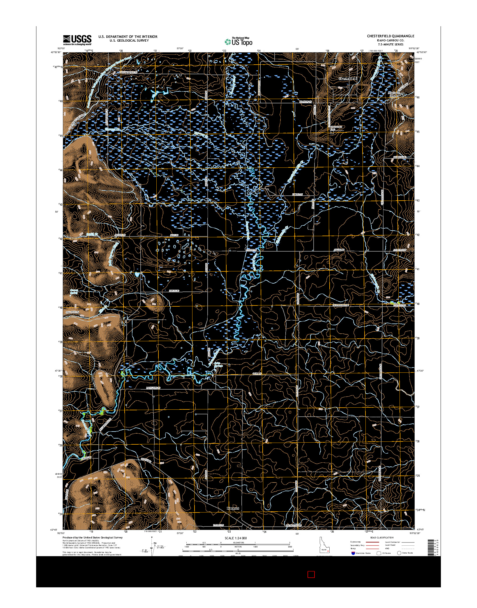 USGS US TOPO 7.5-MINUTE MAP FOR CHESTERFIELD, ID 2017