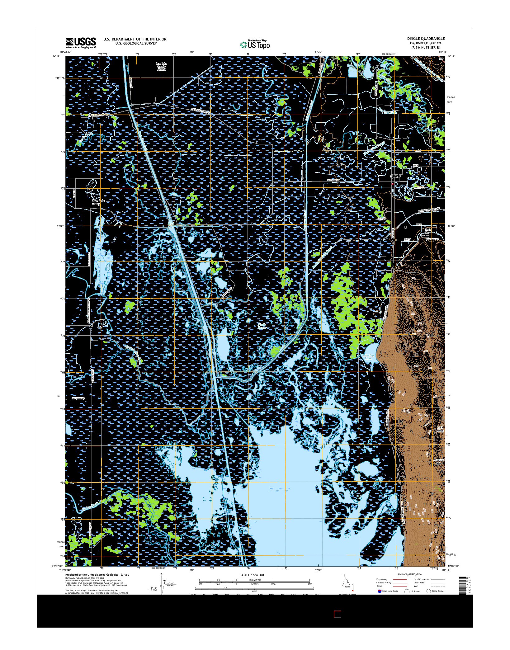 USGS US TOPO 7.5-MINUTE MAP FOR DINGLE, ID 2017