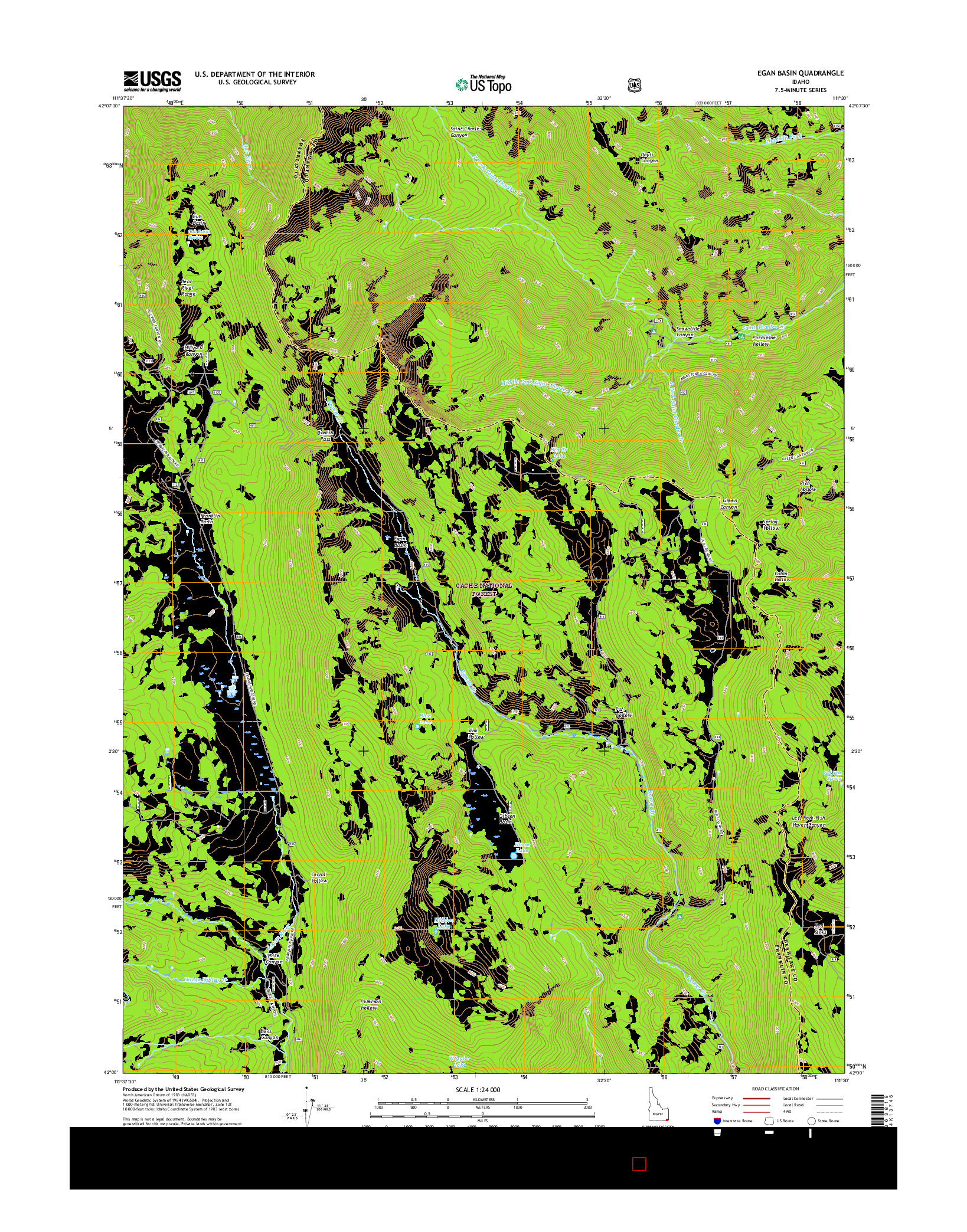 USGS US TOPO 7.5-MINUTE MAP FOR EGAN BASIN, ID 2017