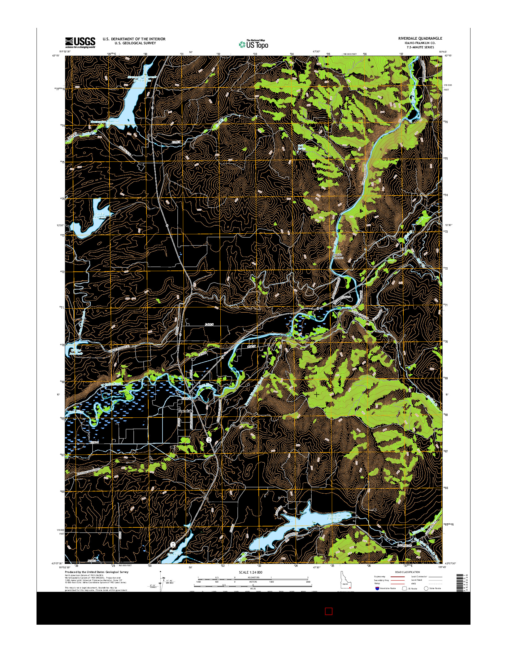 USGS US TOPO 7.5-MINUTE MAP FOR RIVERDALE, ID 2017
