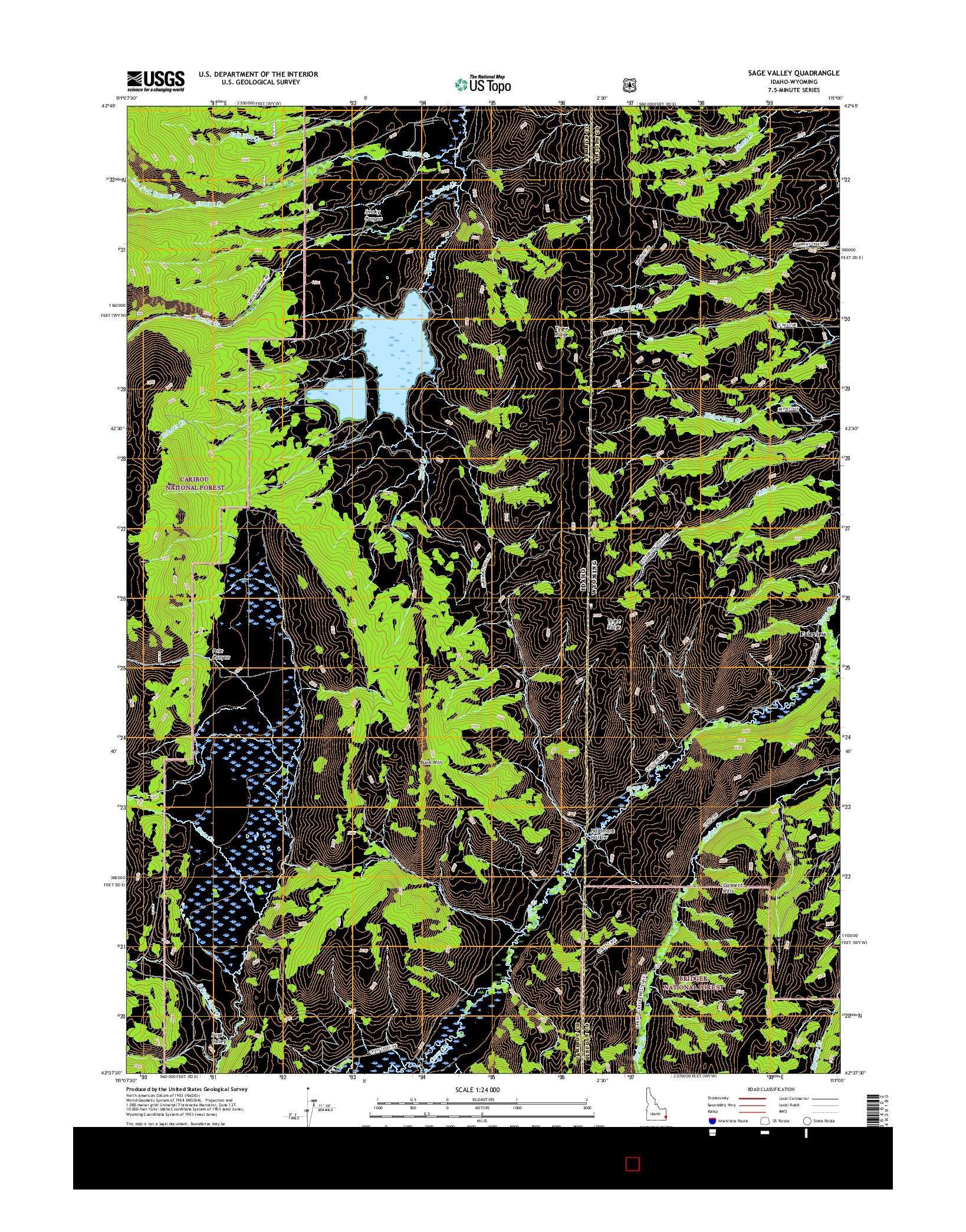 USGS US TOPO 7.5-MINUTE MAP FOR SAGE VALLEY, ID-WY 2017