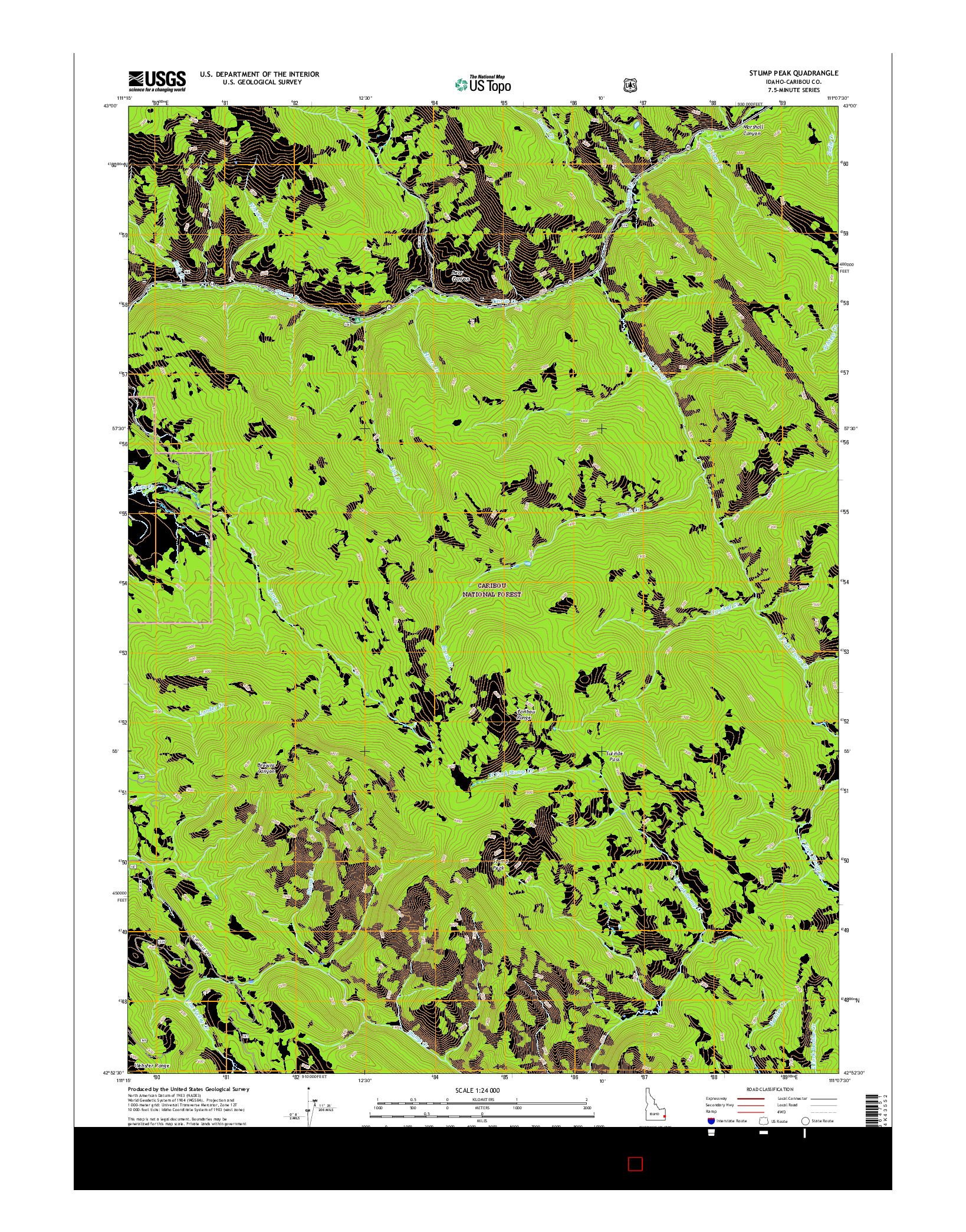 USGS US TOPO 7.5-MINUTE MAP FOR STUMP PEAK, ID 2017