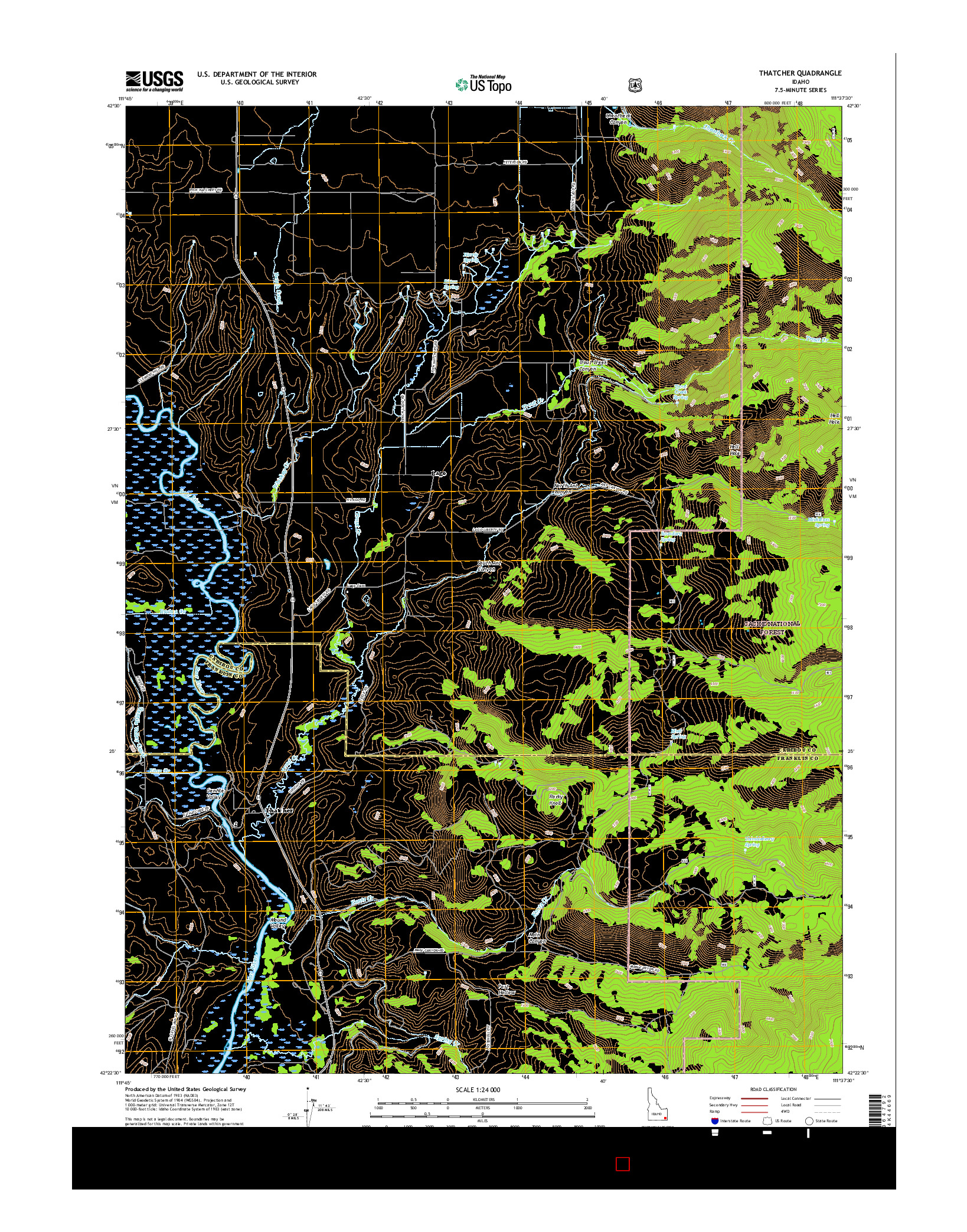 USGS US TOPO 7.5-MINUTE MAP FOR THATCHER, ID 2017
