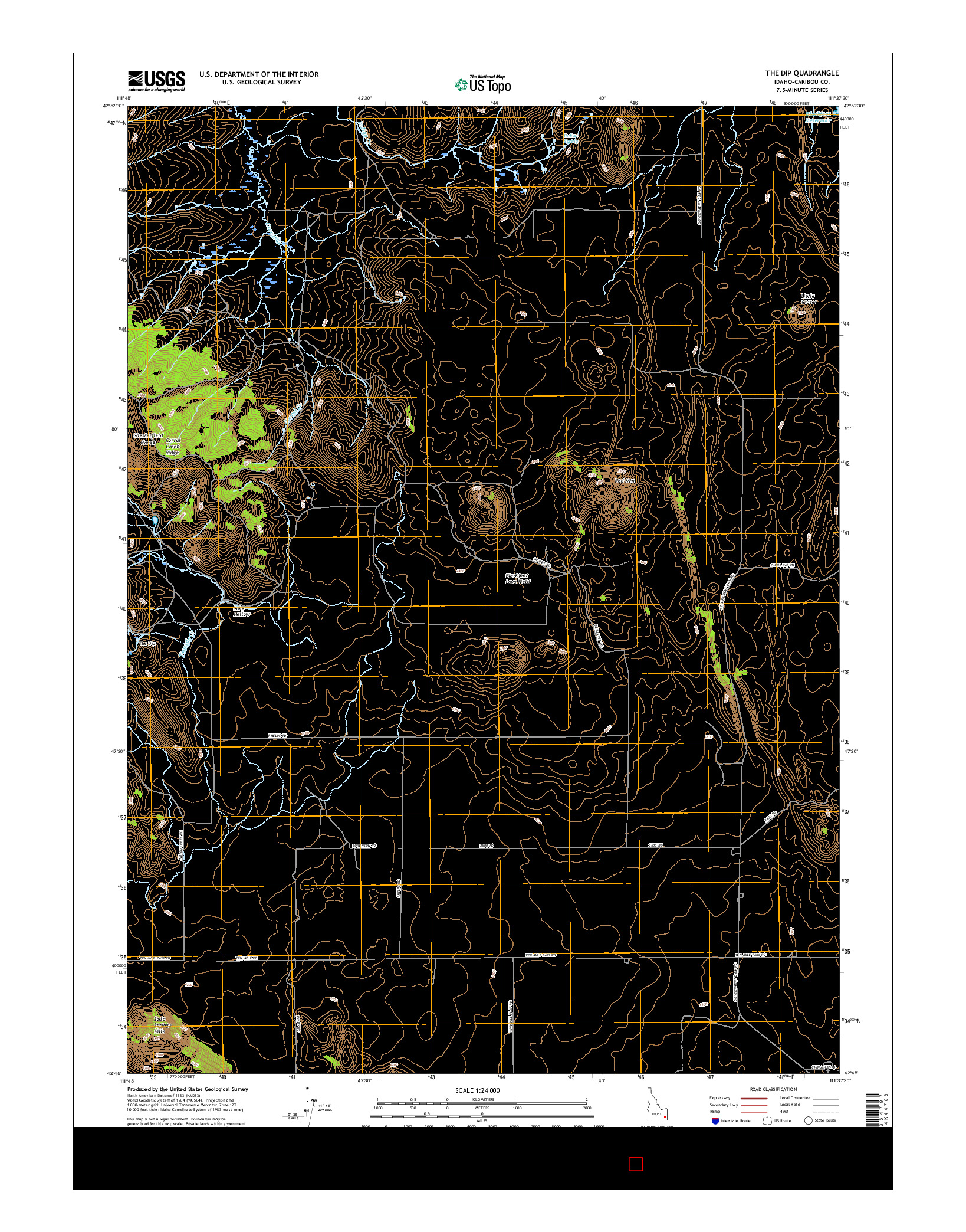 USGS US TOPO 7.5-MINUTE MAP FOR THE DIP, ID 2017