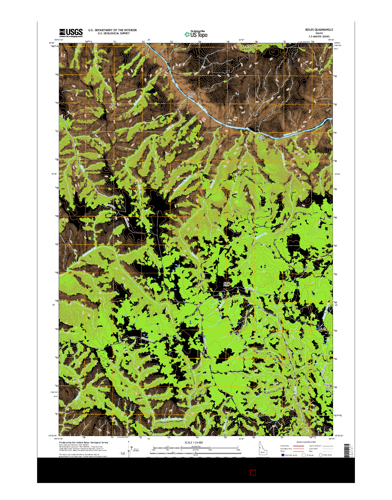USGS US TOPO 7.5-MINUTE MAP FOR BOLES, ID 2017