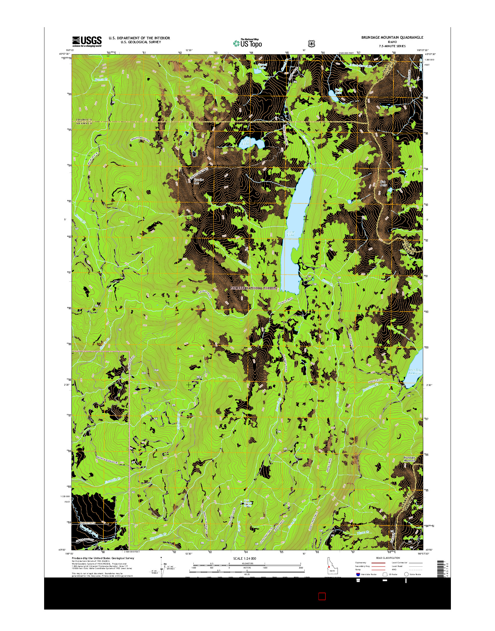 USGS US TOPO 7.5-MINUTE MAP FOR BRUNDAGE MOUNTAIN, ID 2017
