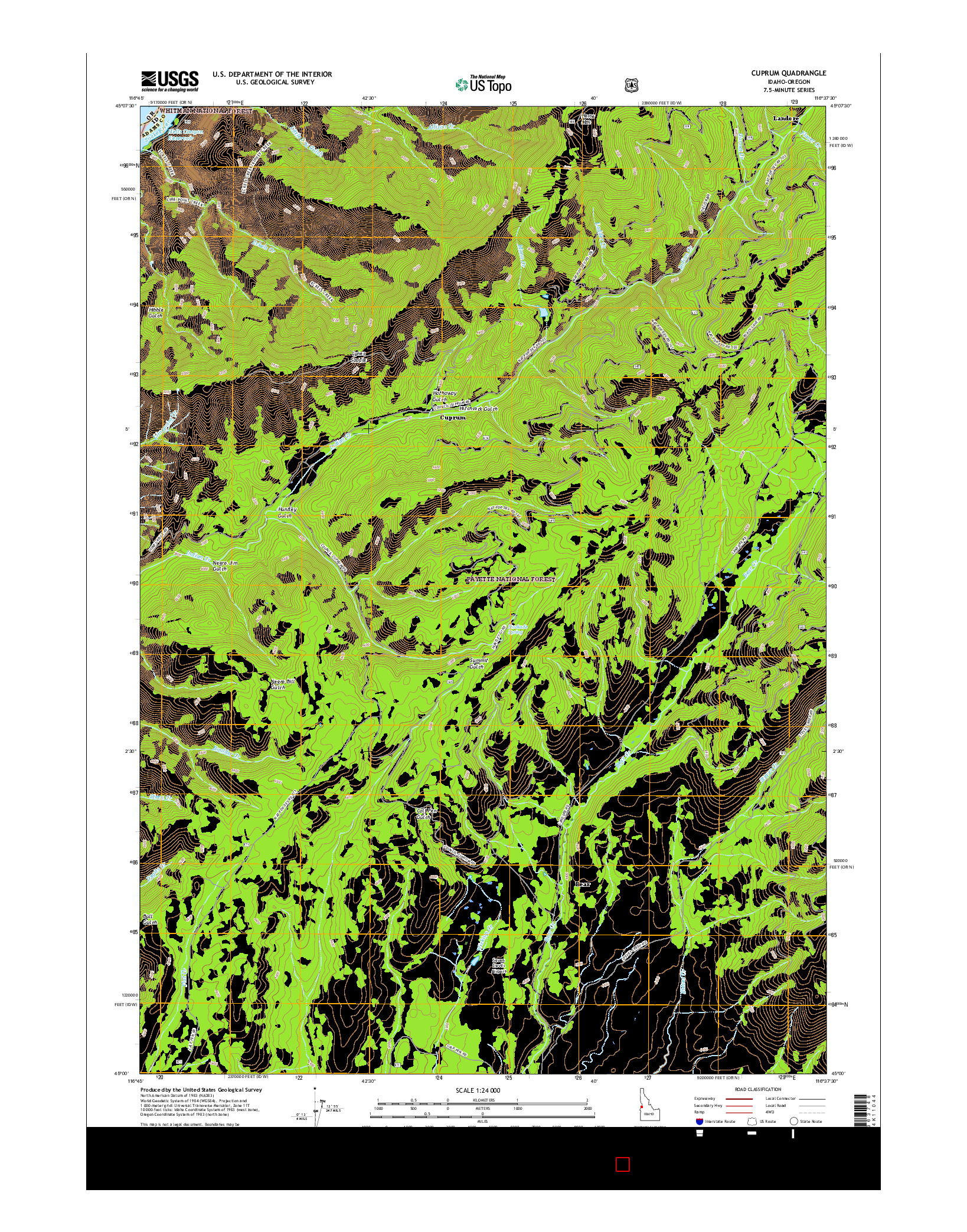 USGS US TOPO 7.5-MINUTE MAP FOR CUPRUM, ID-OR 2017